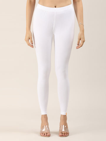 Naatiya Ankle Fit Leggings - White