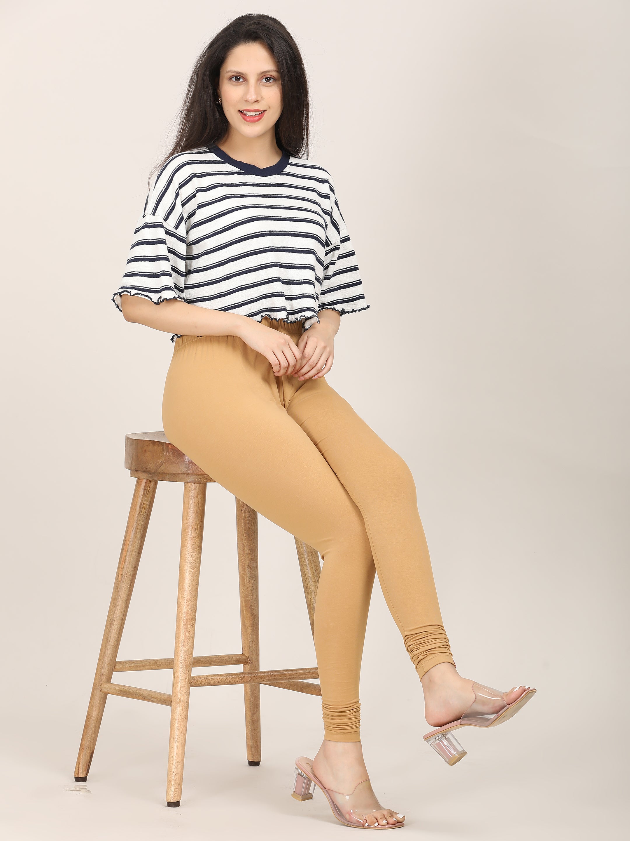 Naatiya Churidar Leggings - Biscuit