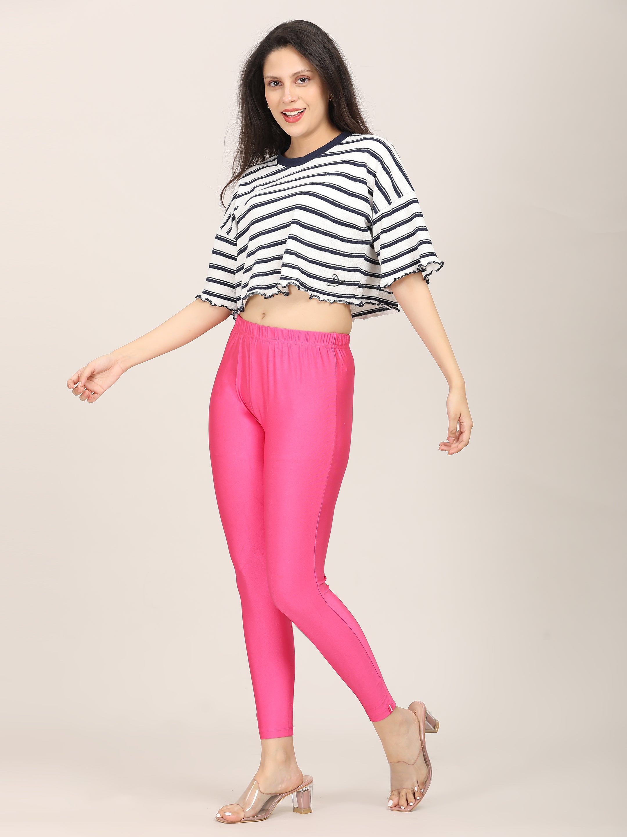 Naatiya Shimmer Leggings - Rani Pink