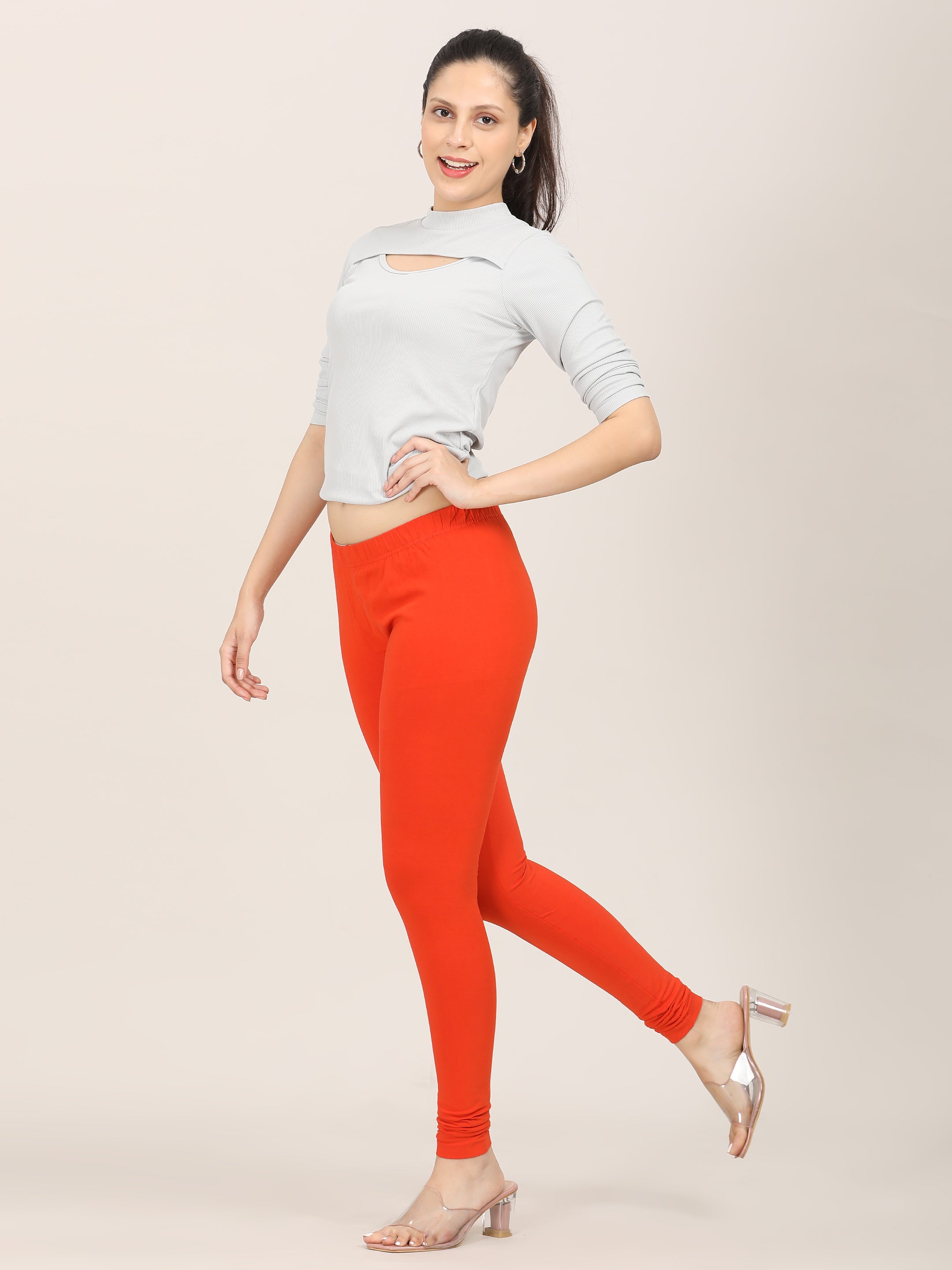 Naatiya Churidar Leggings - D Orange