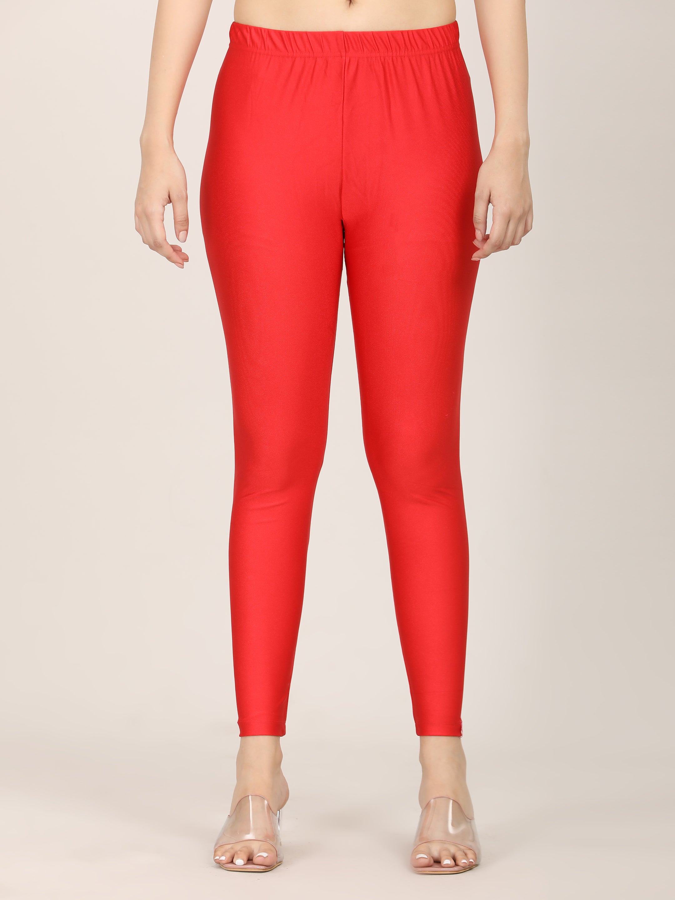 Naatiya Shimmer Leggings - Red