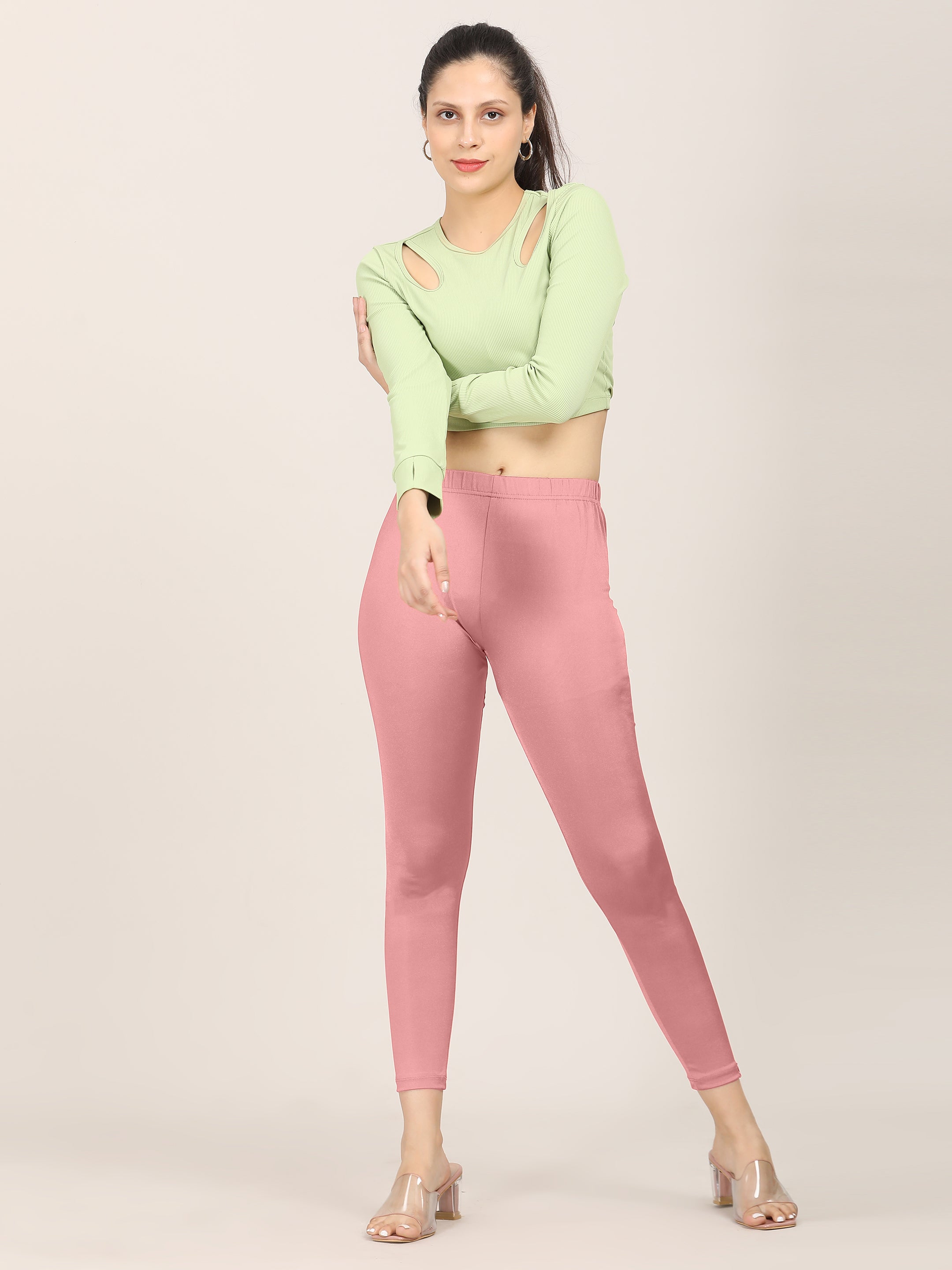Naatiya Shimmer Leggings - Rose Gold