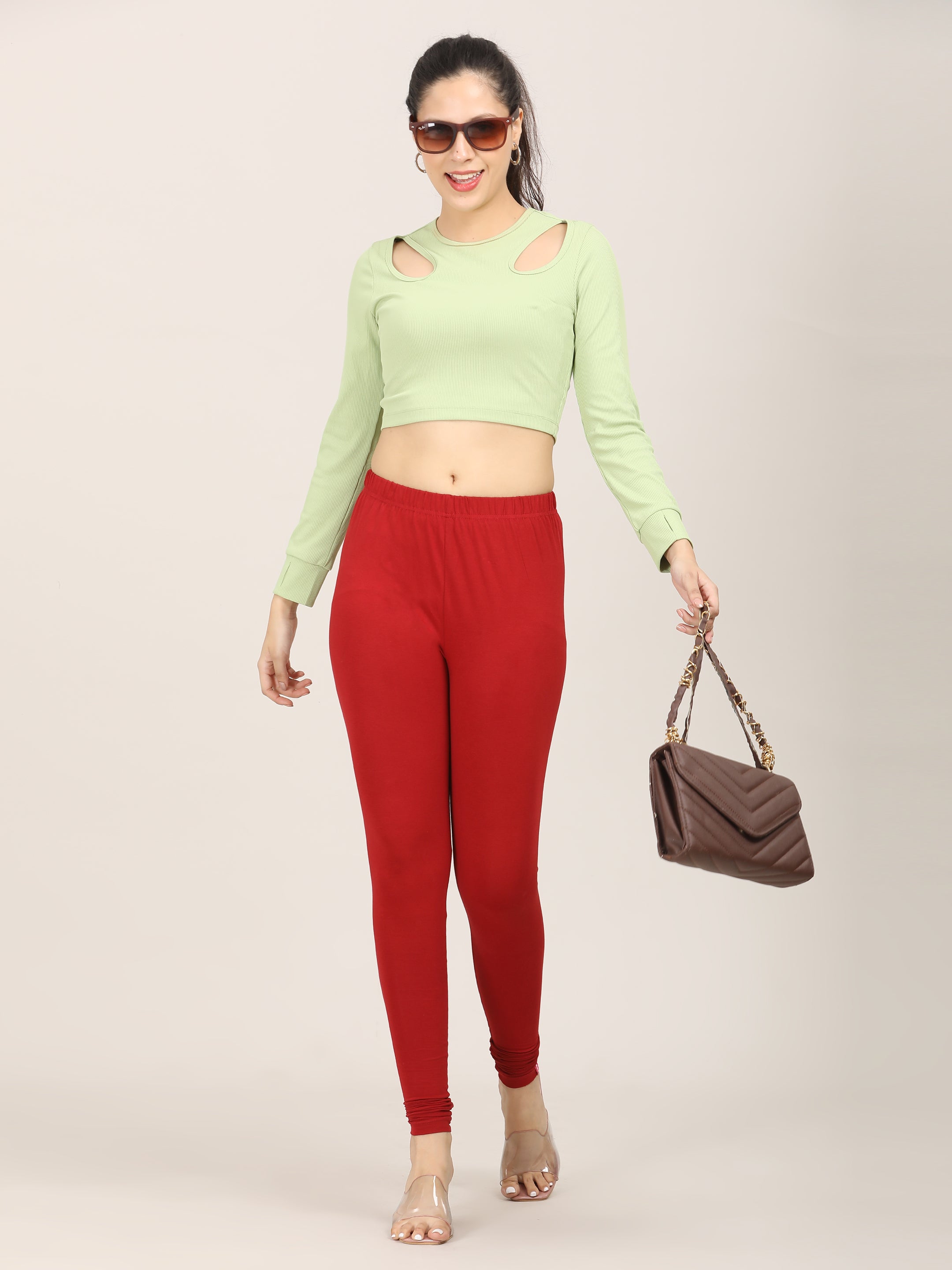 Naatiya Churidar Leggings - Burgundy