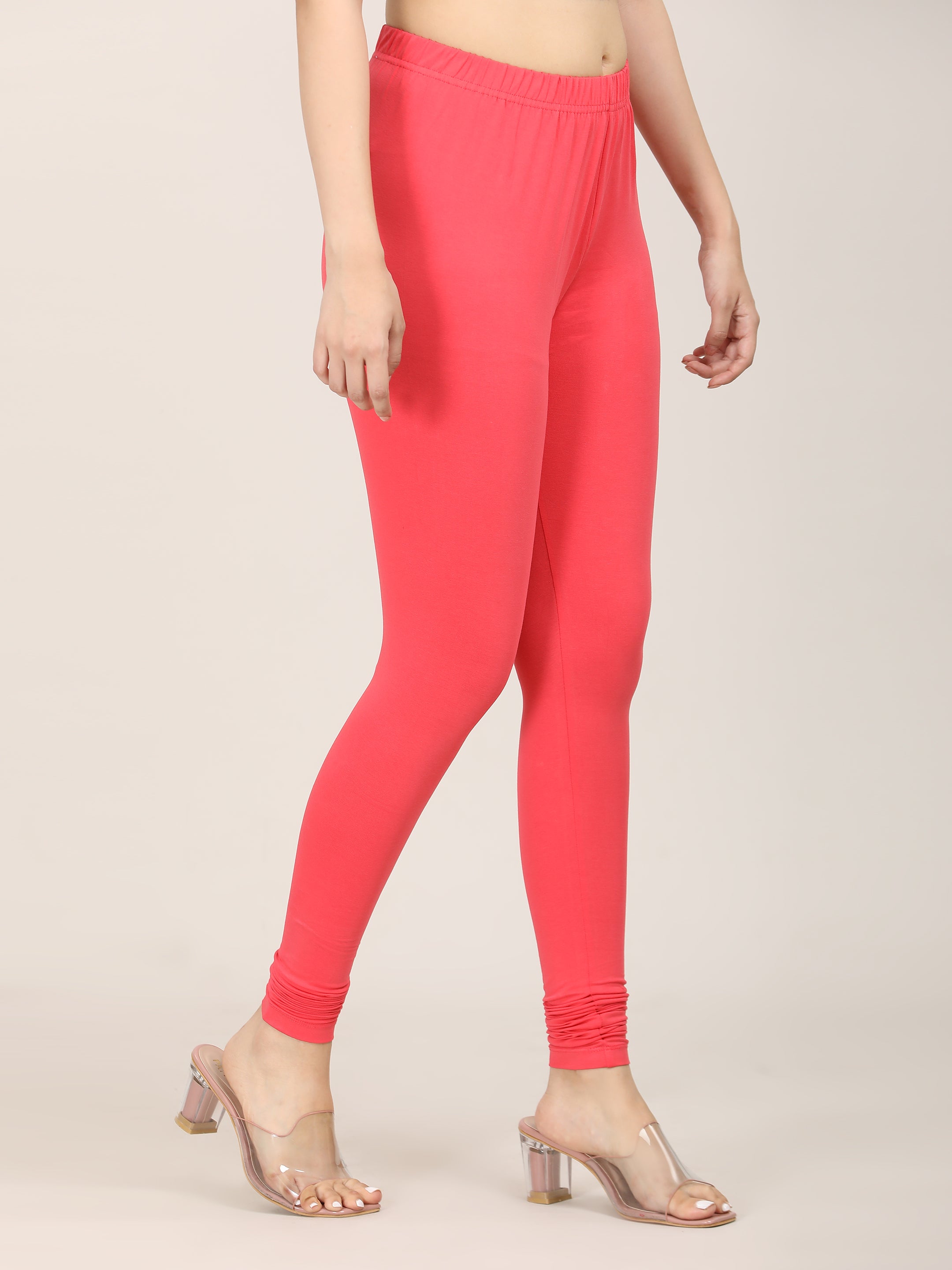 Naatiya Churidar Leggings - Dark Coral