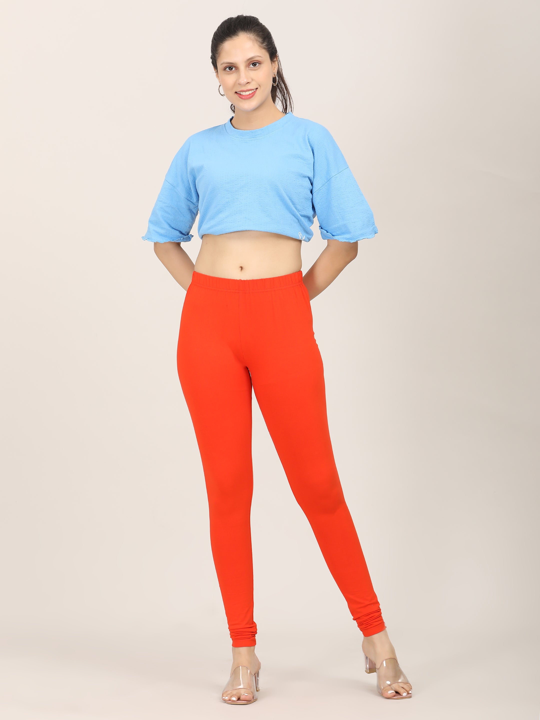 Naatiya Churidar Leggings - Papaya