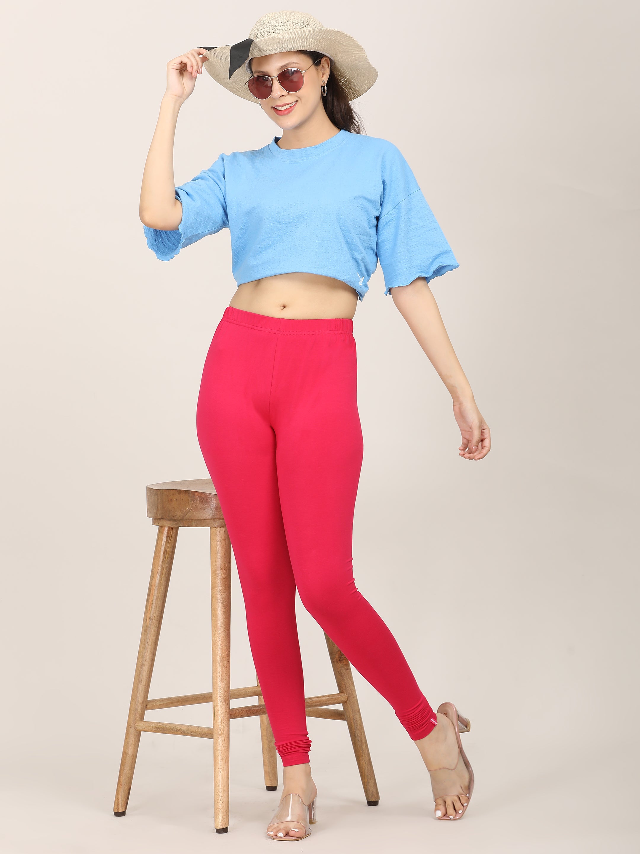 Naatiya Churidar Leggings - Strawberry