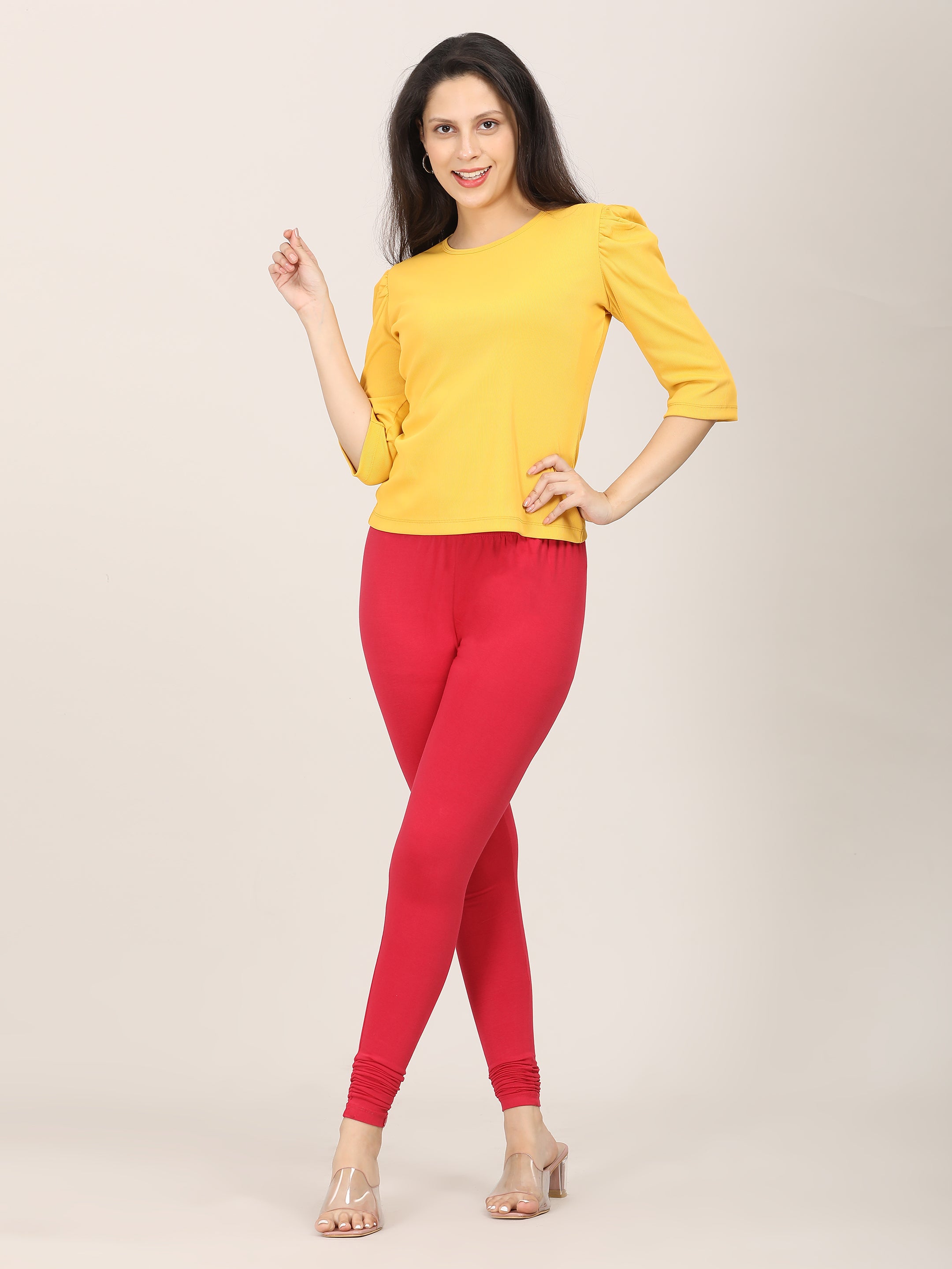 Naatiya Churidar Leggings - Rasberry