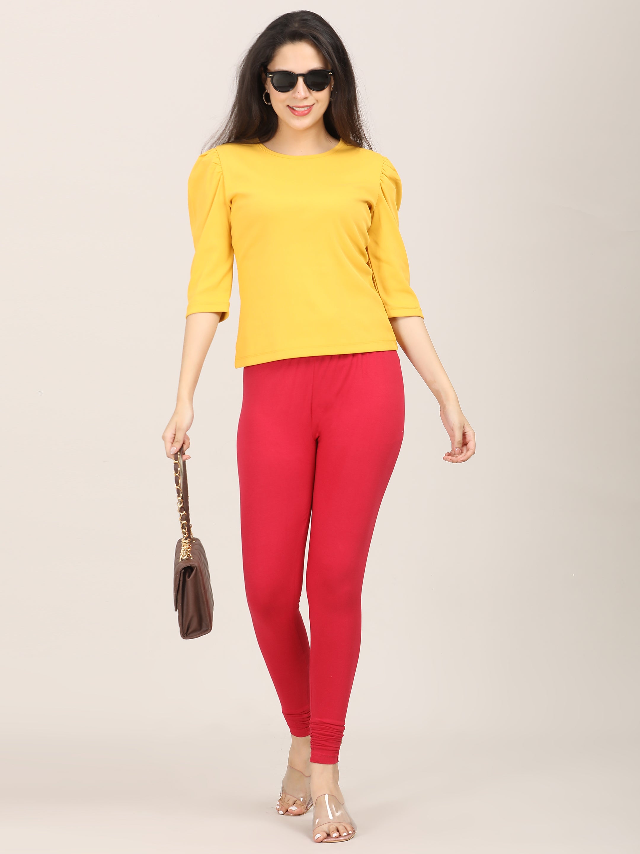 Naatiya Churidar Leggings - Rasberry