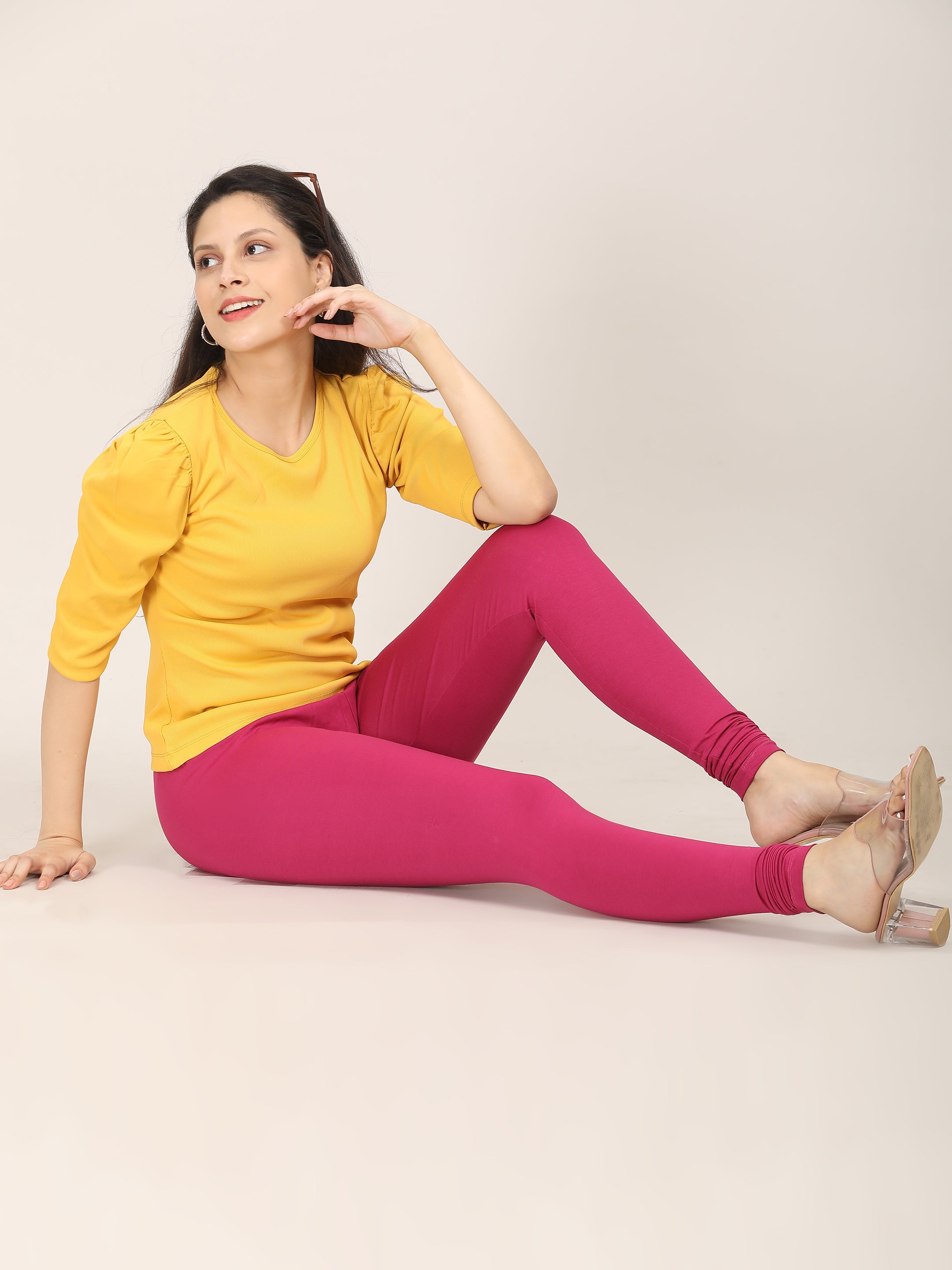 Naatiya Churidar Leggings - Magenta