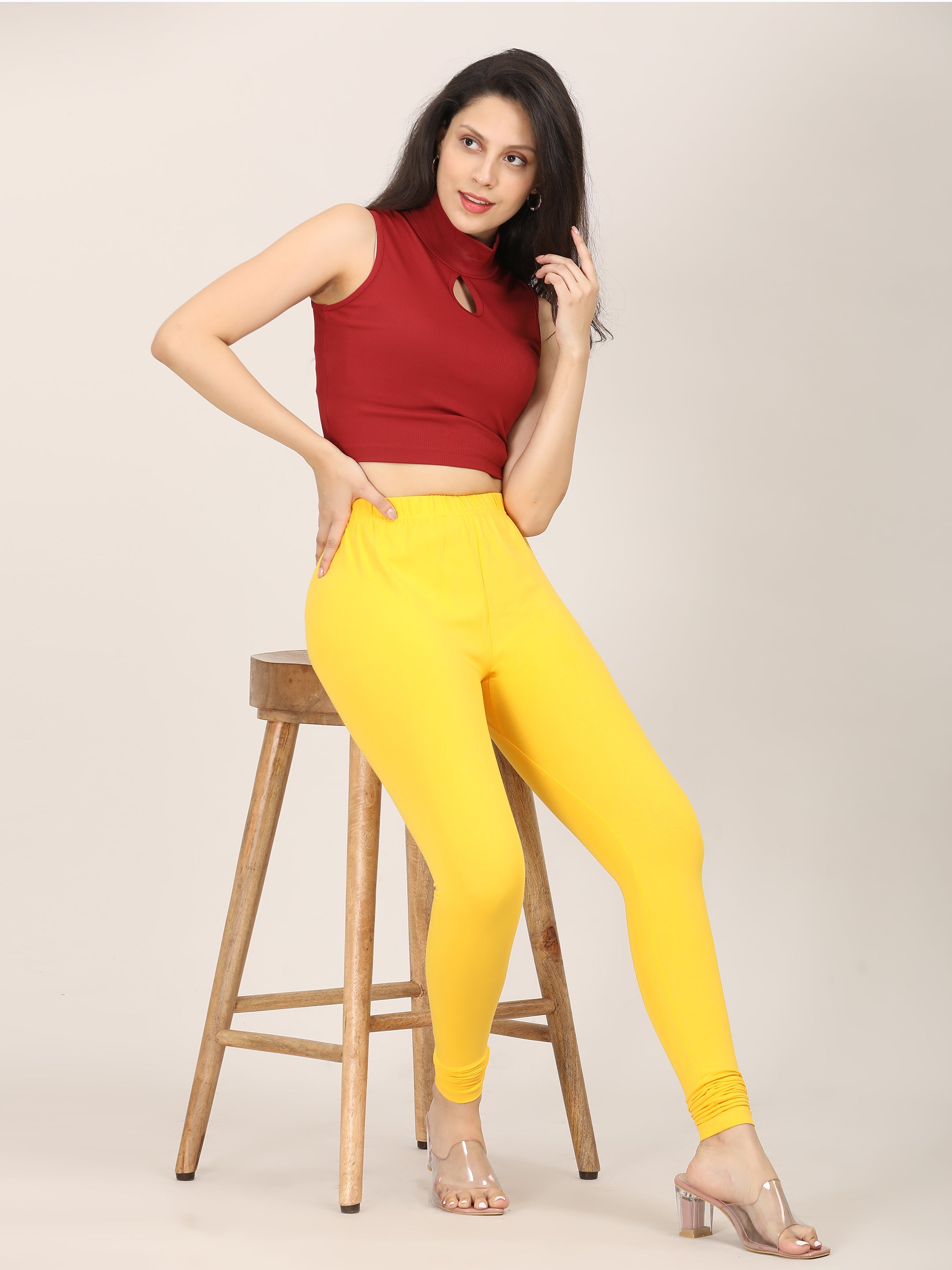 Naatiya Churidar Leggings - Golden Yellow