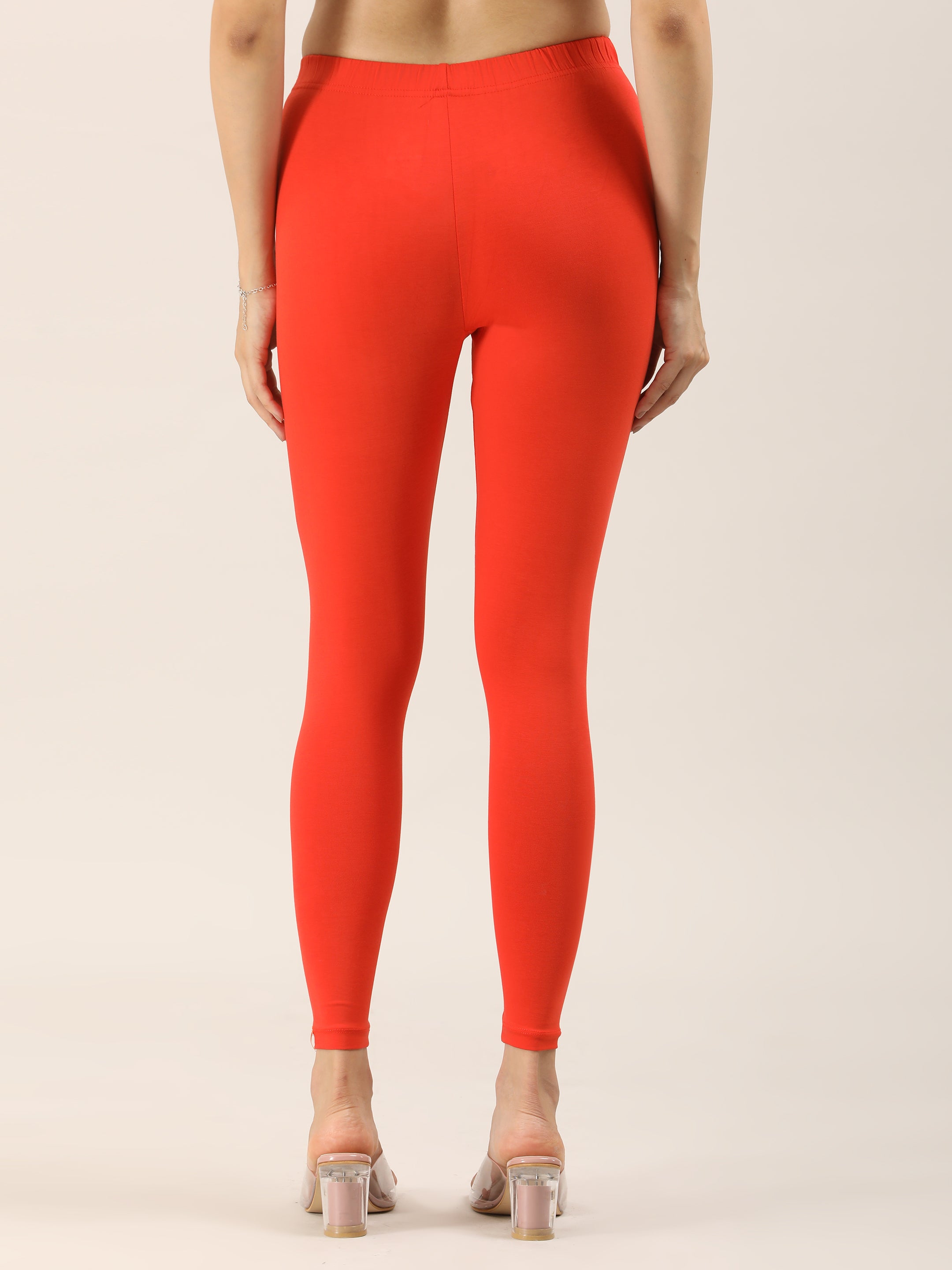 Naatiya Ankle Fit Leggings - Papaya