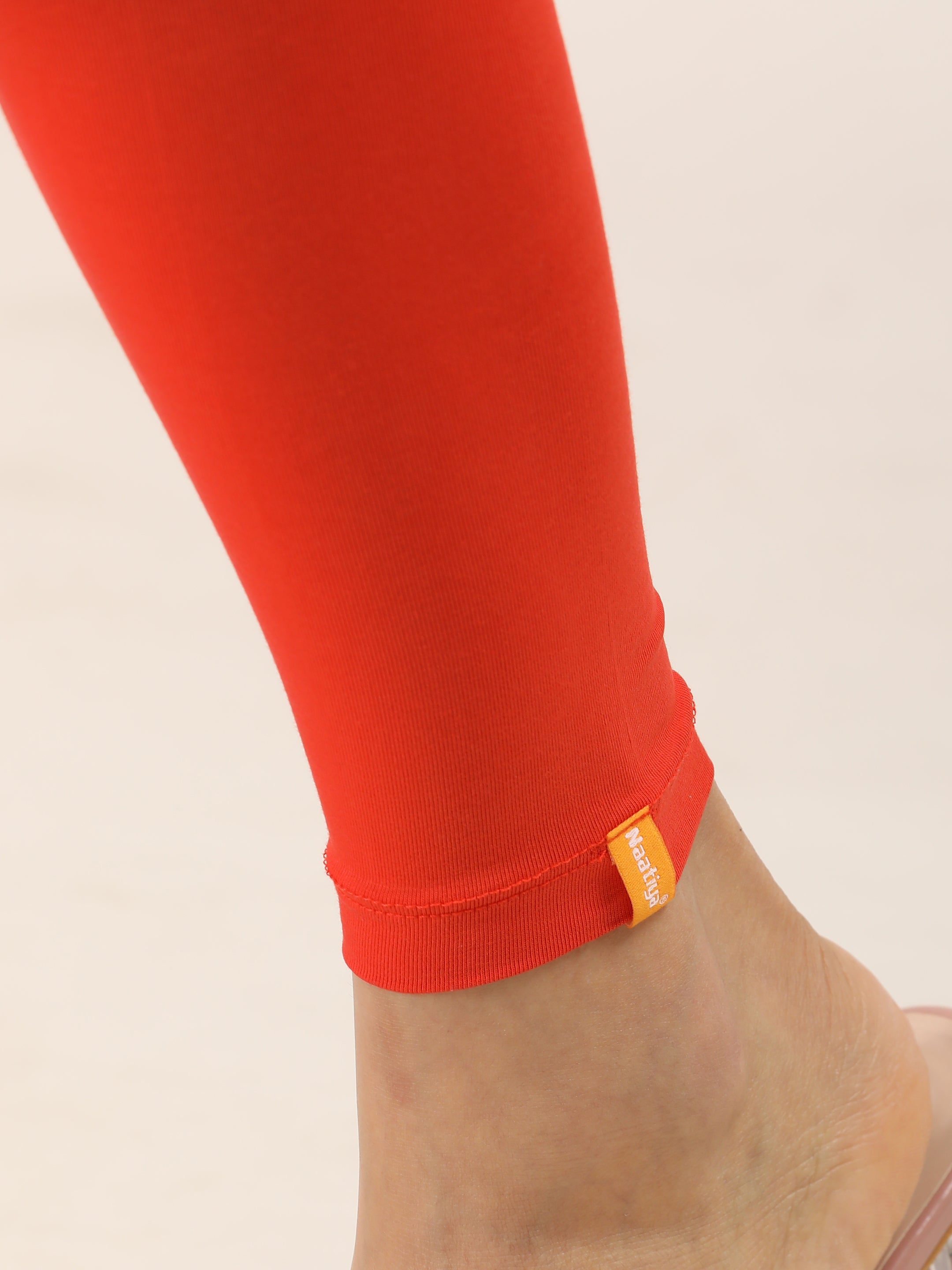 Naatiya Ankle Fit Leggings - Papaya