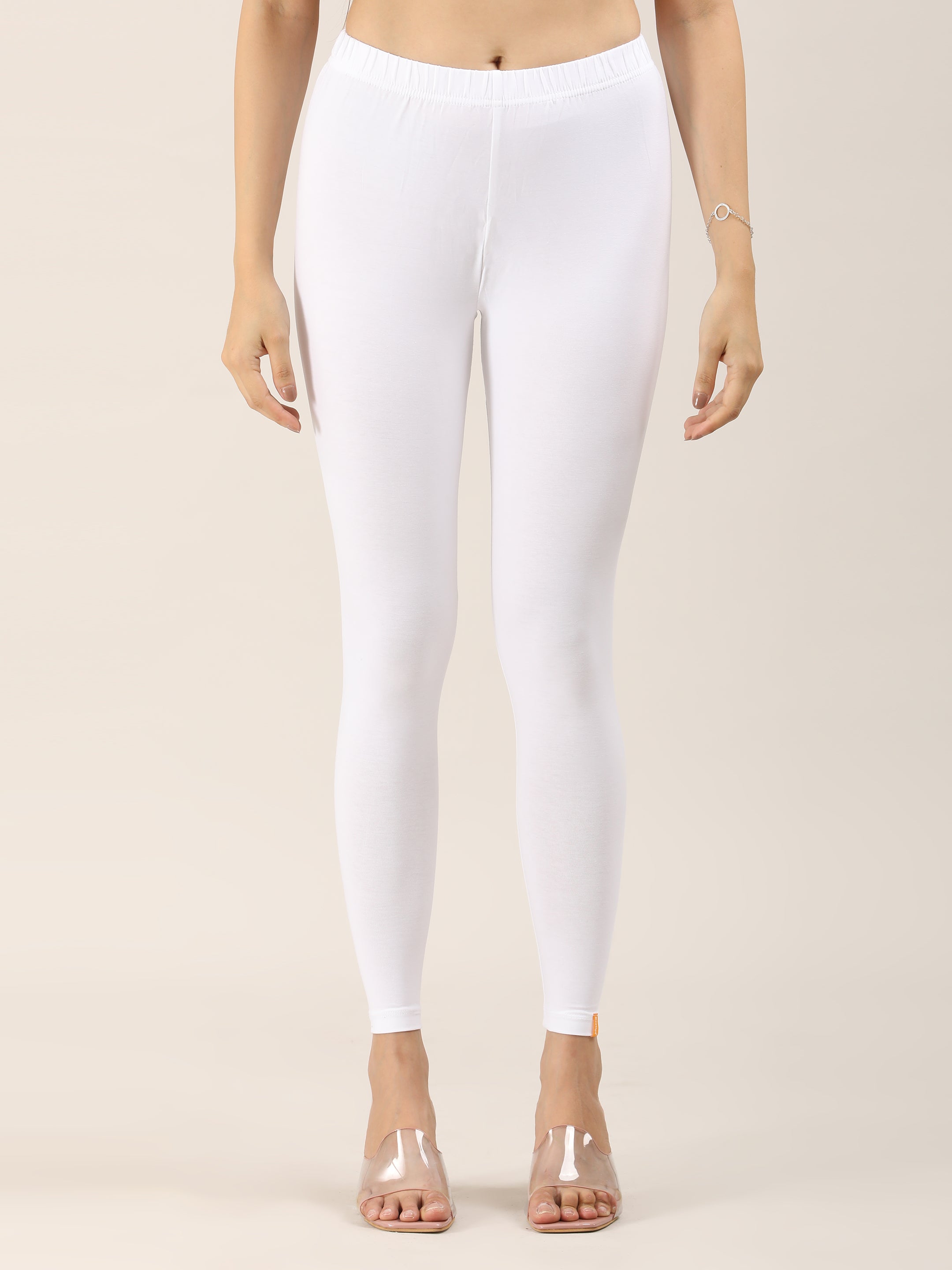 Naatiya Ankle Fit Leggings - White