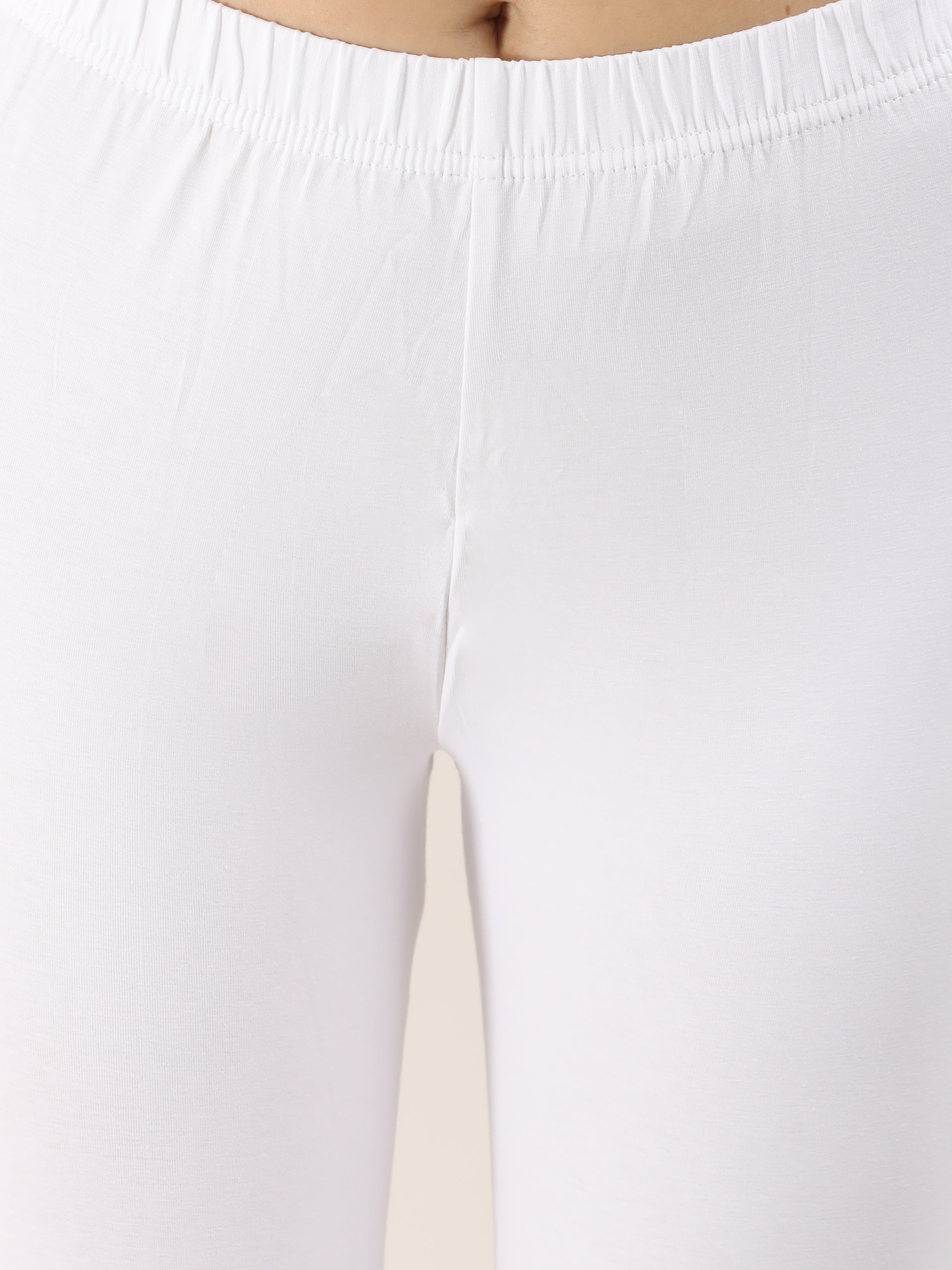 Naatiya Ankle Fit Leggings - White