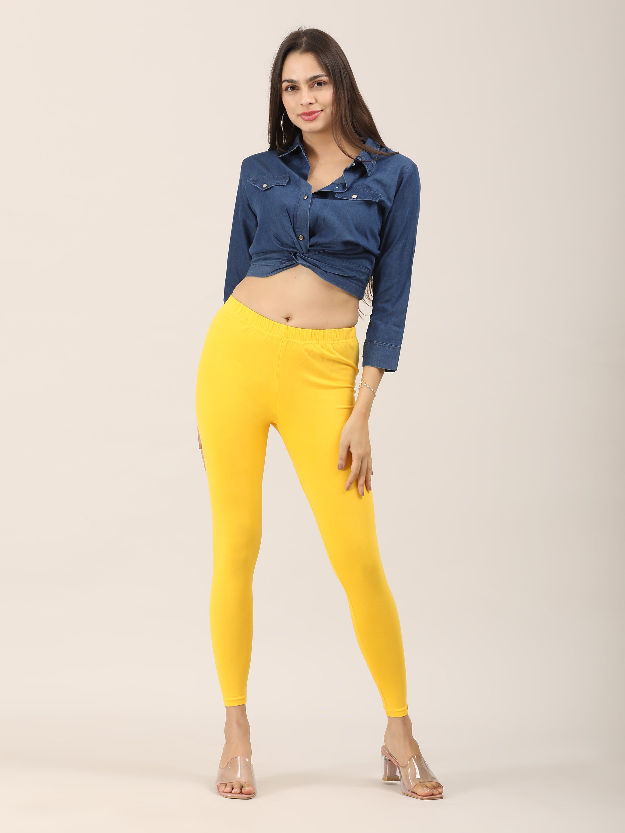 Naatiya Ankle Fit Leggings - Golden Yellow