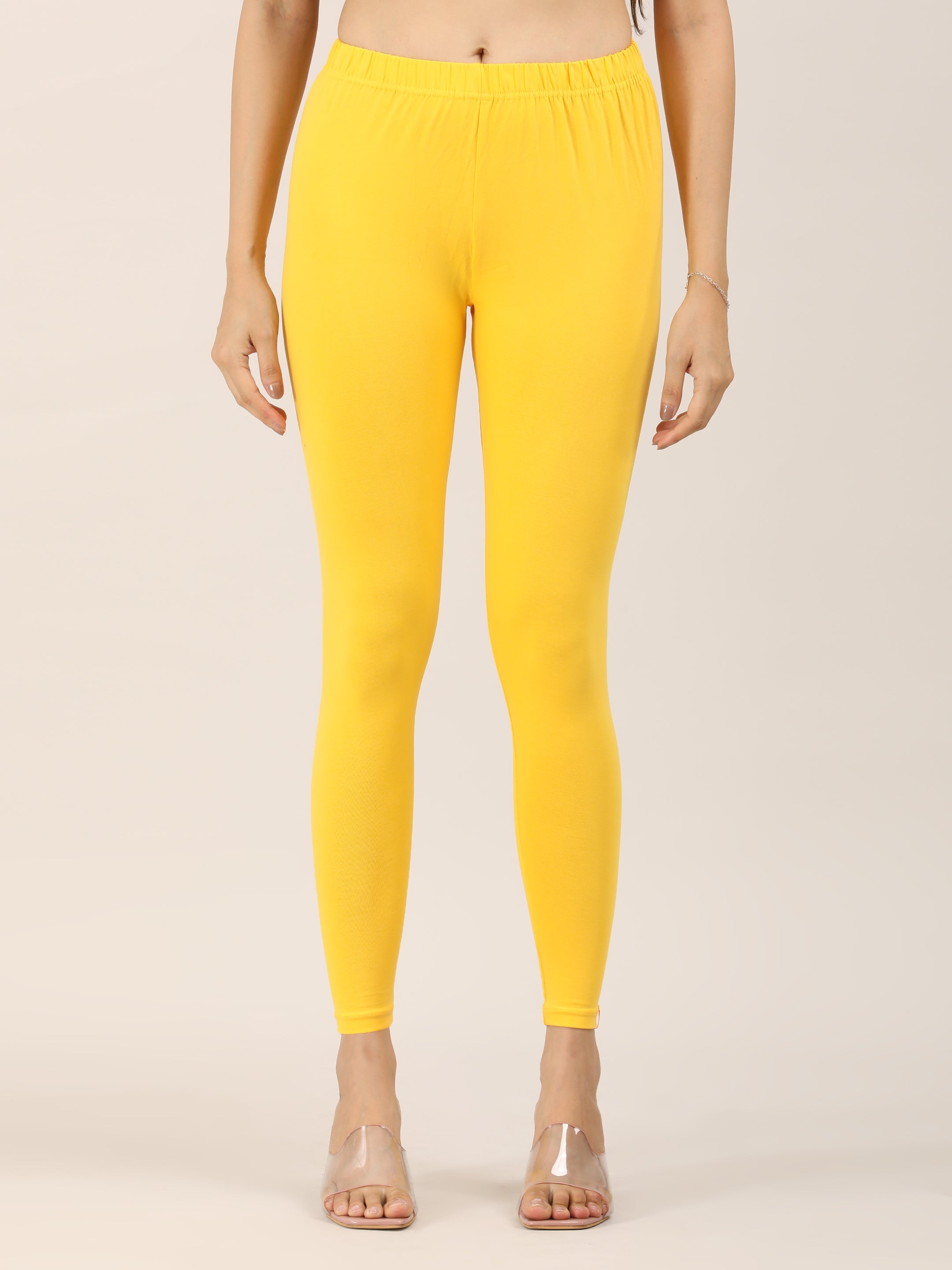 Naatiya Ankle Fit Leggings - Golden Yellow