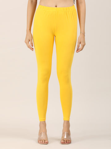 Naatiya Ankle Fit Leggings - Golden Yellow