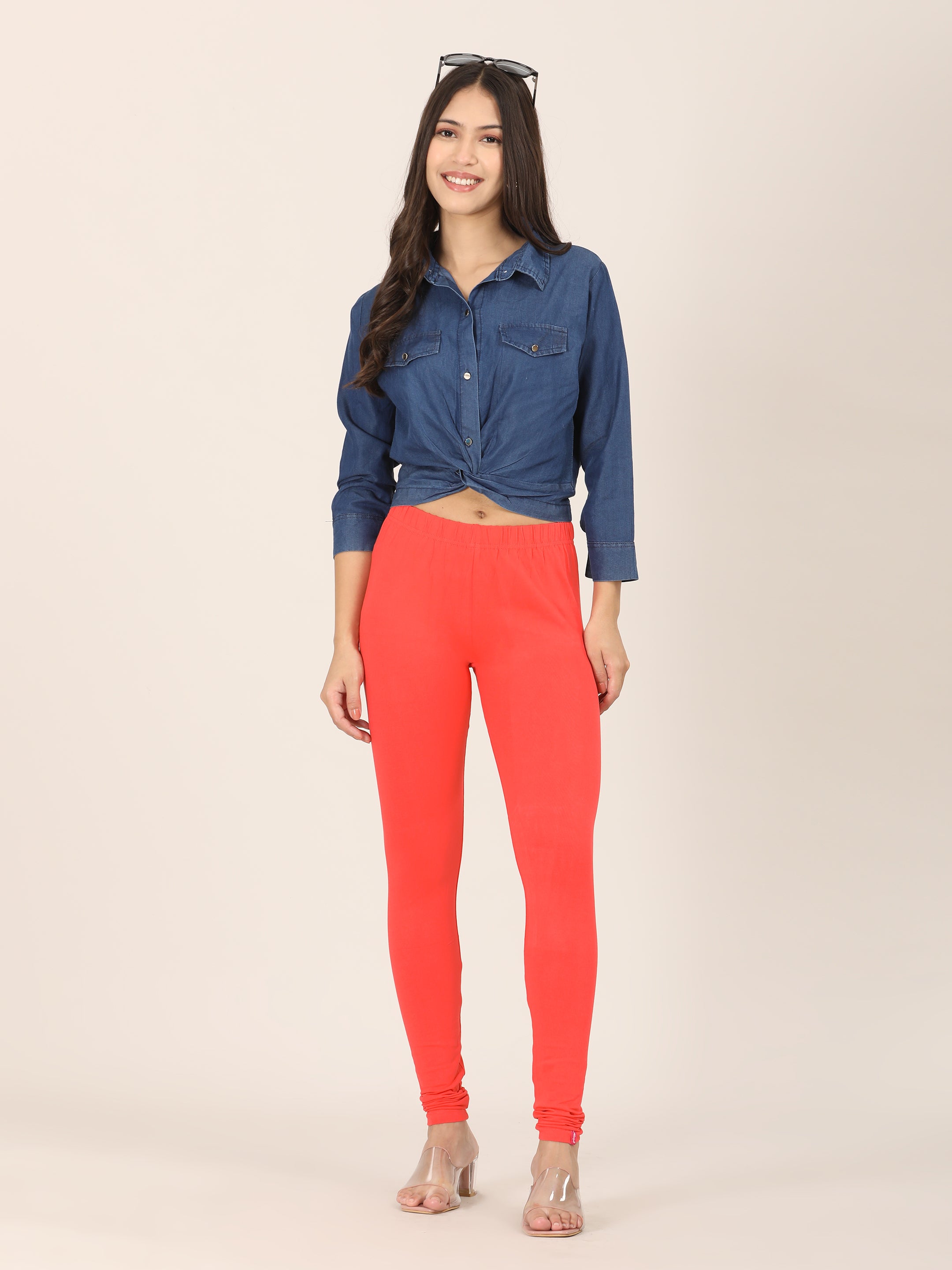 Naatiya Churidar Leggings - Cherry