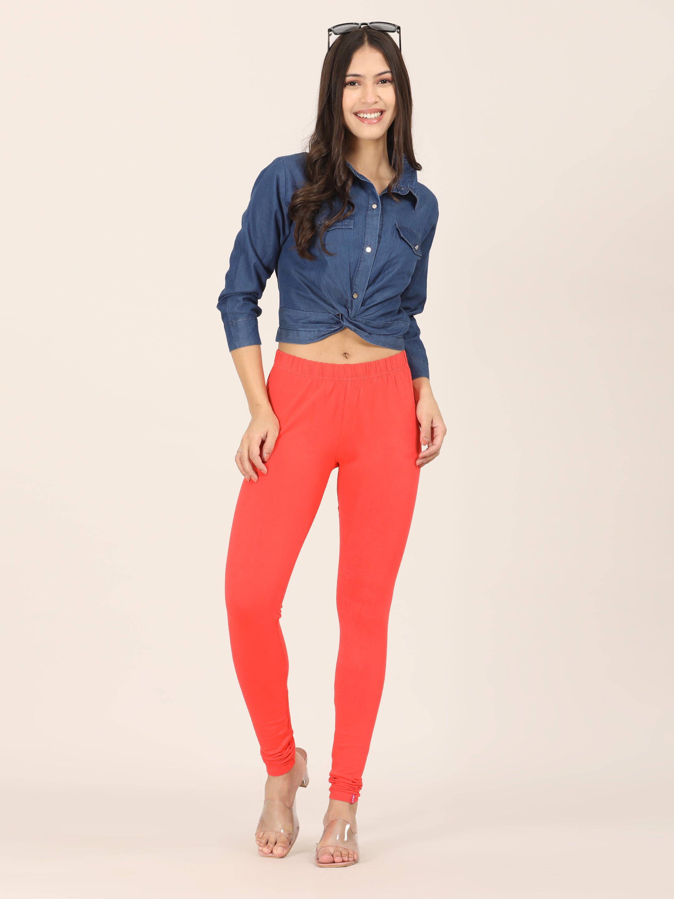 Naatiya Churidar Leggings - Cherry