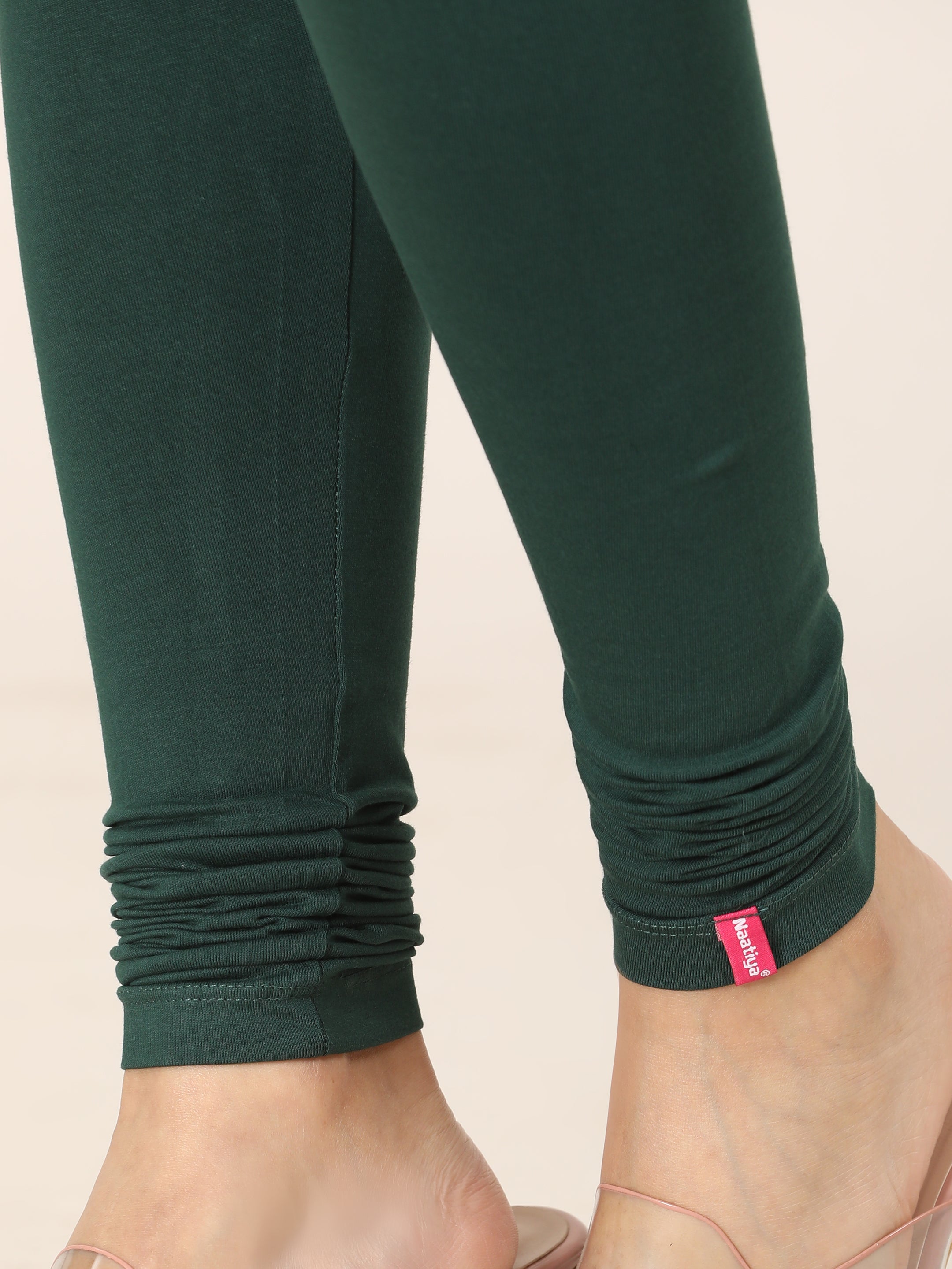 Naatiya Churidar Leggings - Bottle Green