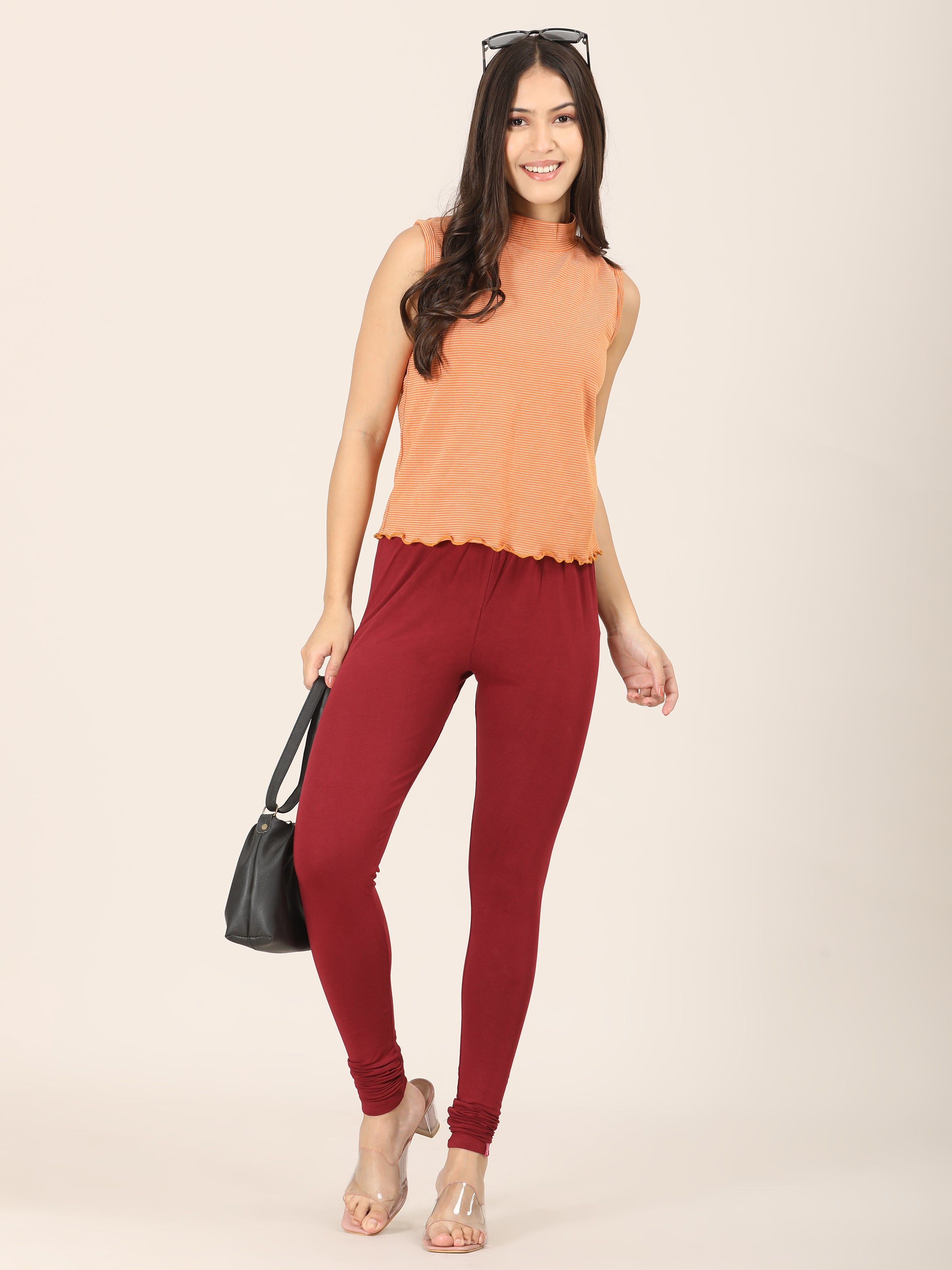 Naatiya Churidar Leggings - Maroon