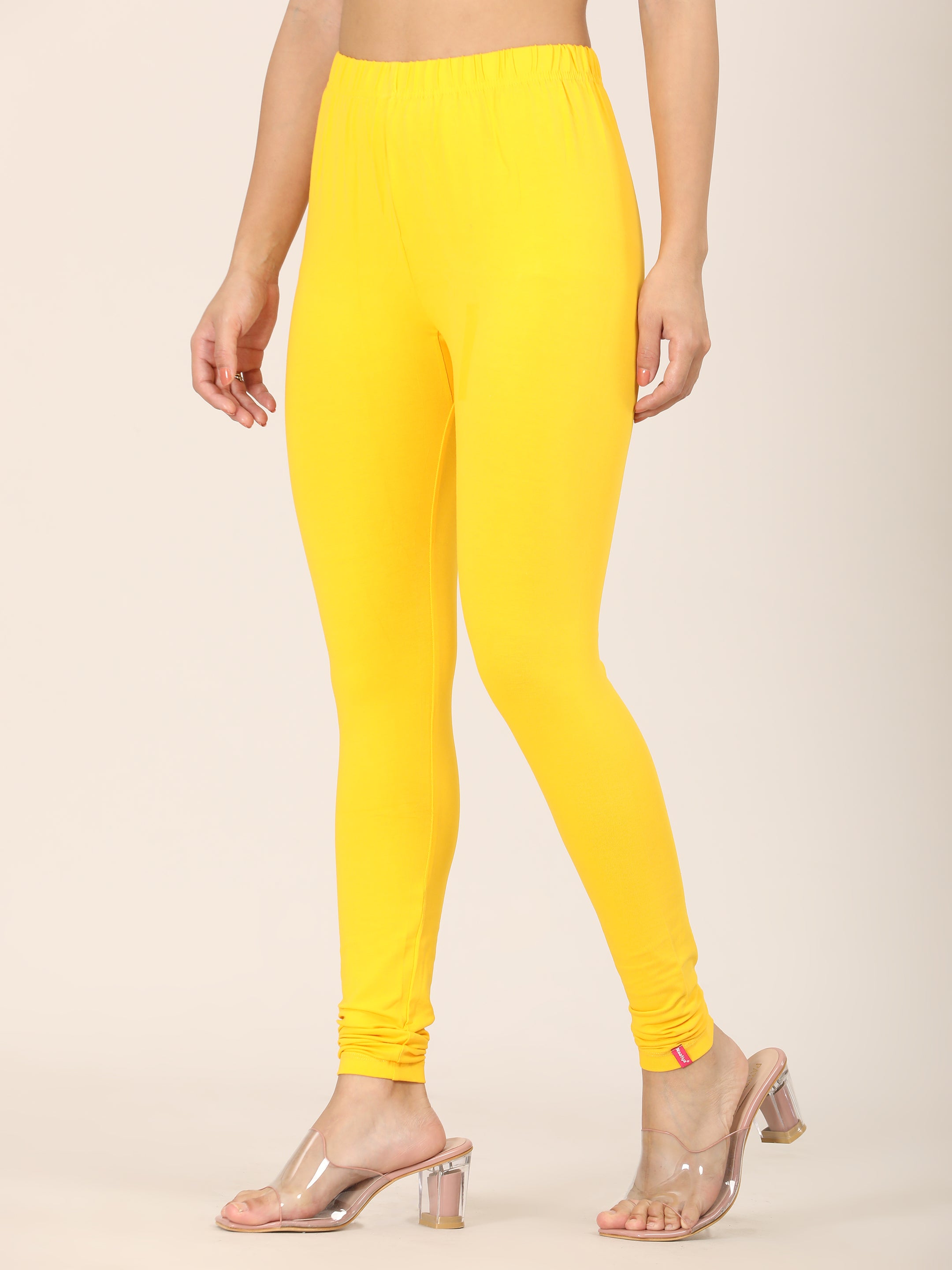 Naatiya Churidar Leggings - Lemon Yellow