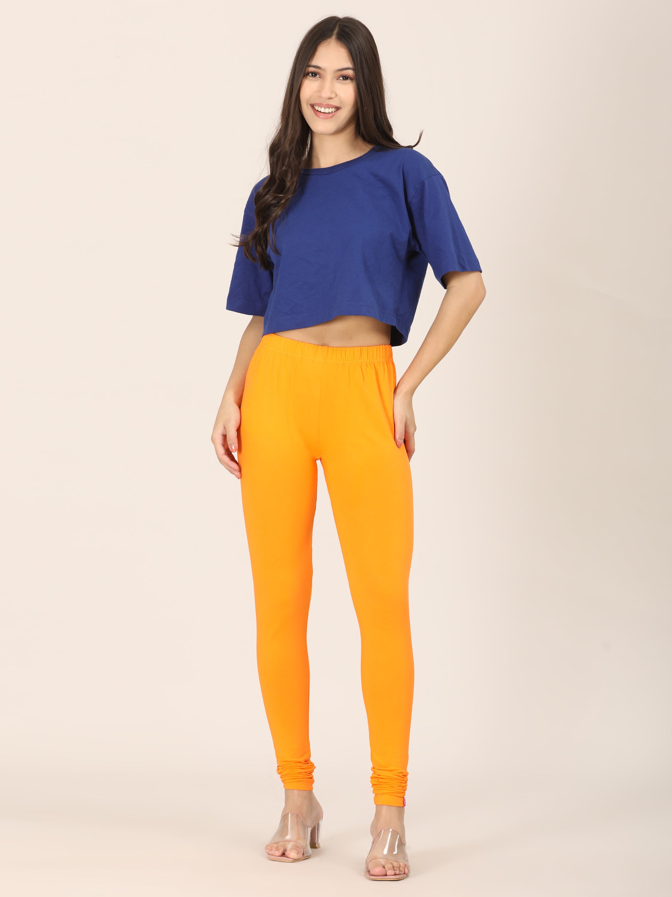 Naatiya Churidar Leggings - M Orange