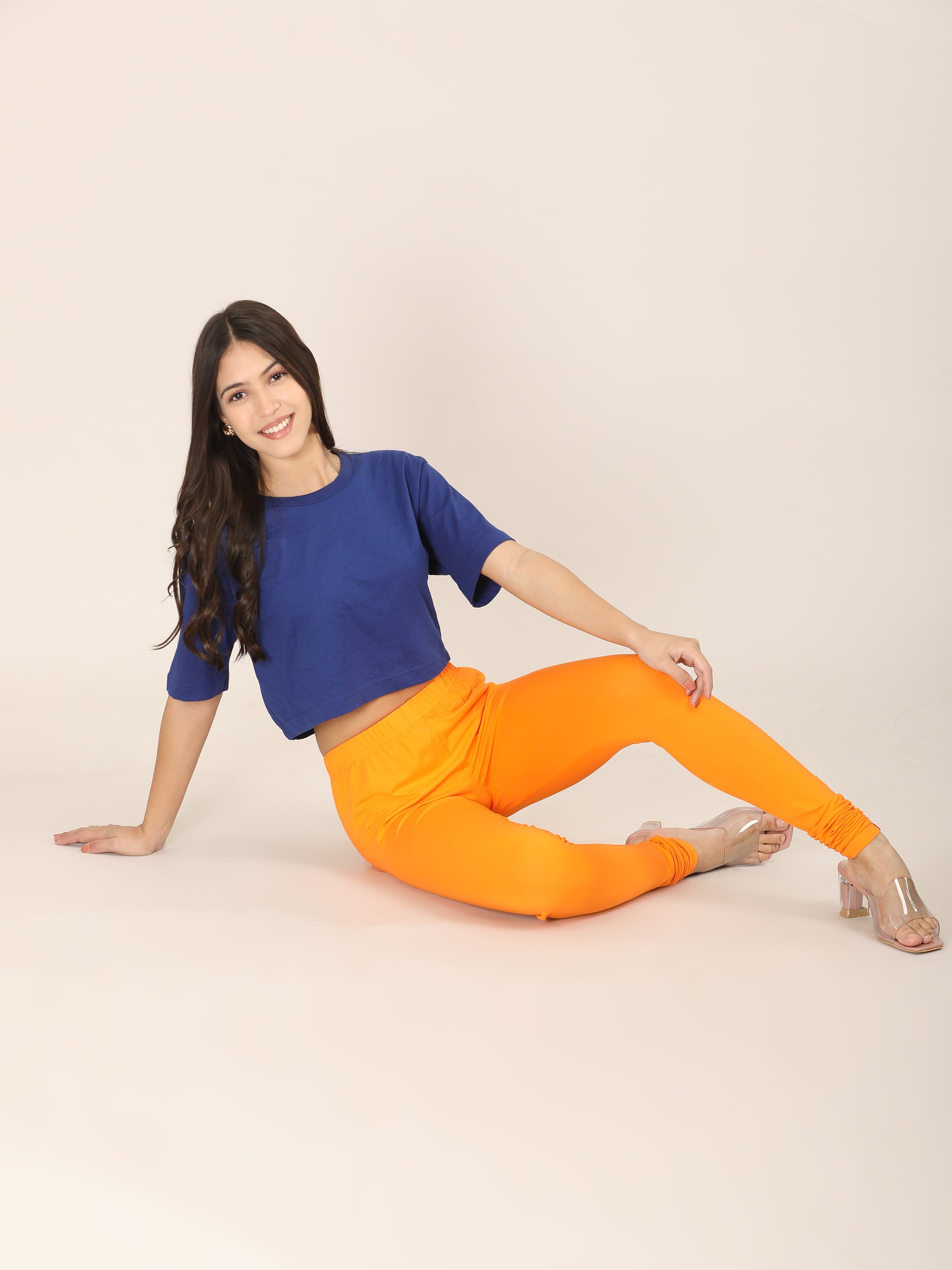 Naatiya Churidar Leggings - M Orange