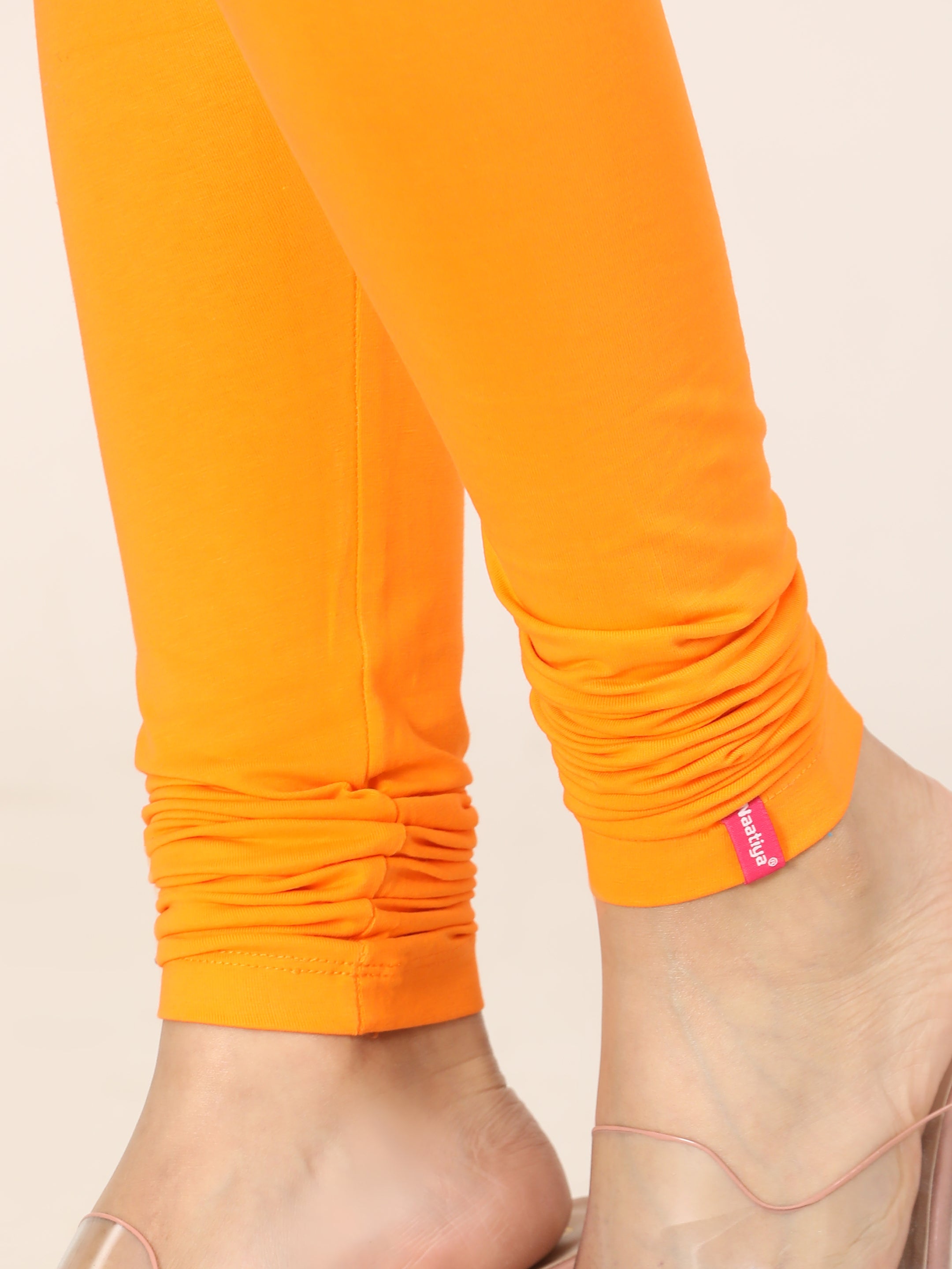 Naatiya Churidar Leggings - M Orange