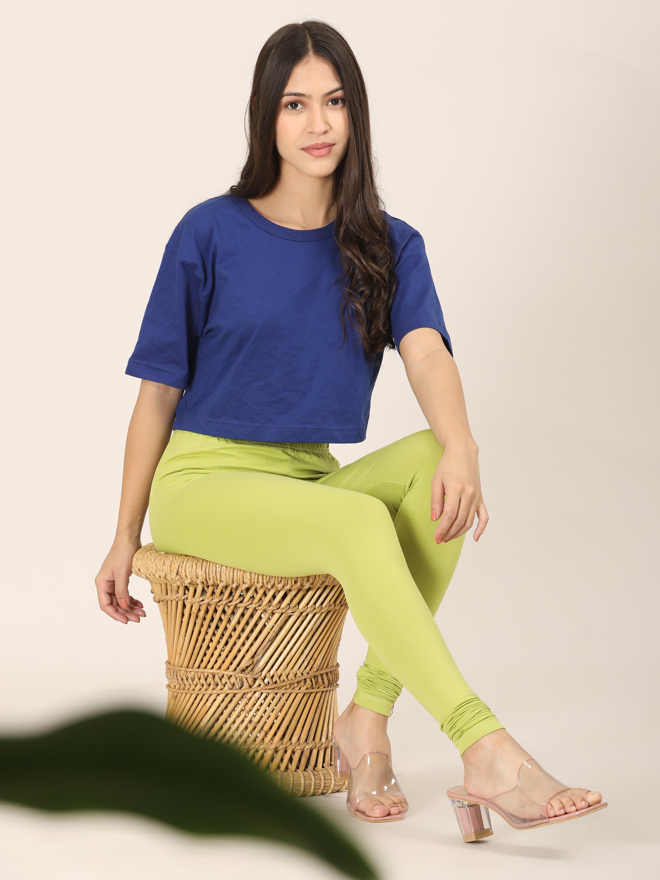 Naatiya Churidar Leggings - Pista