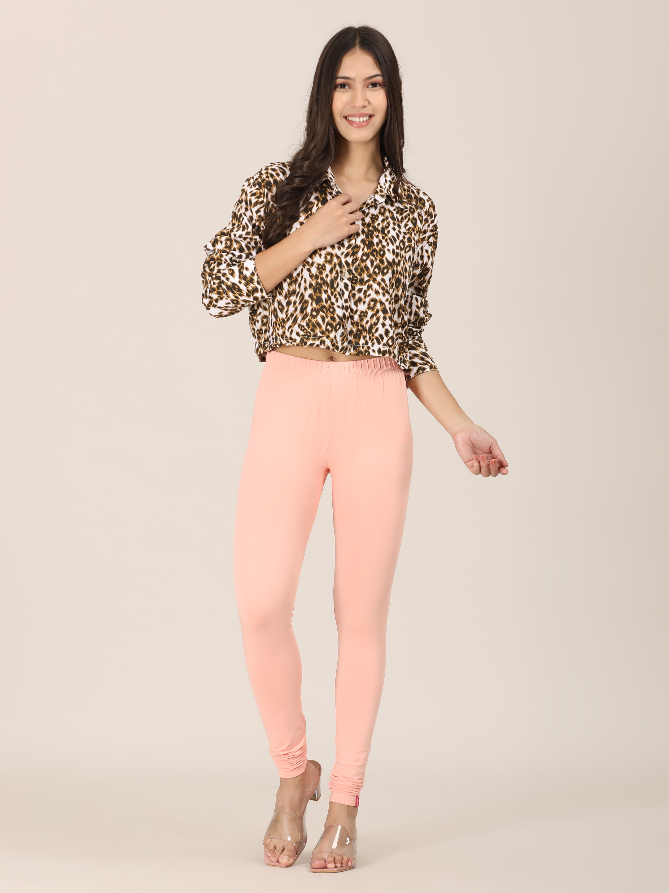 Naatiya Churidar Leggings - Peach