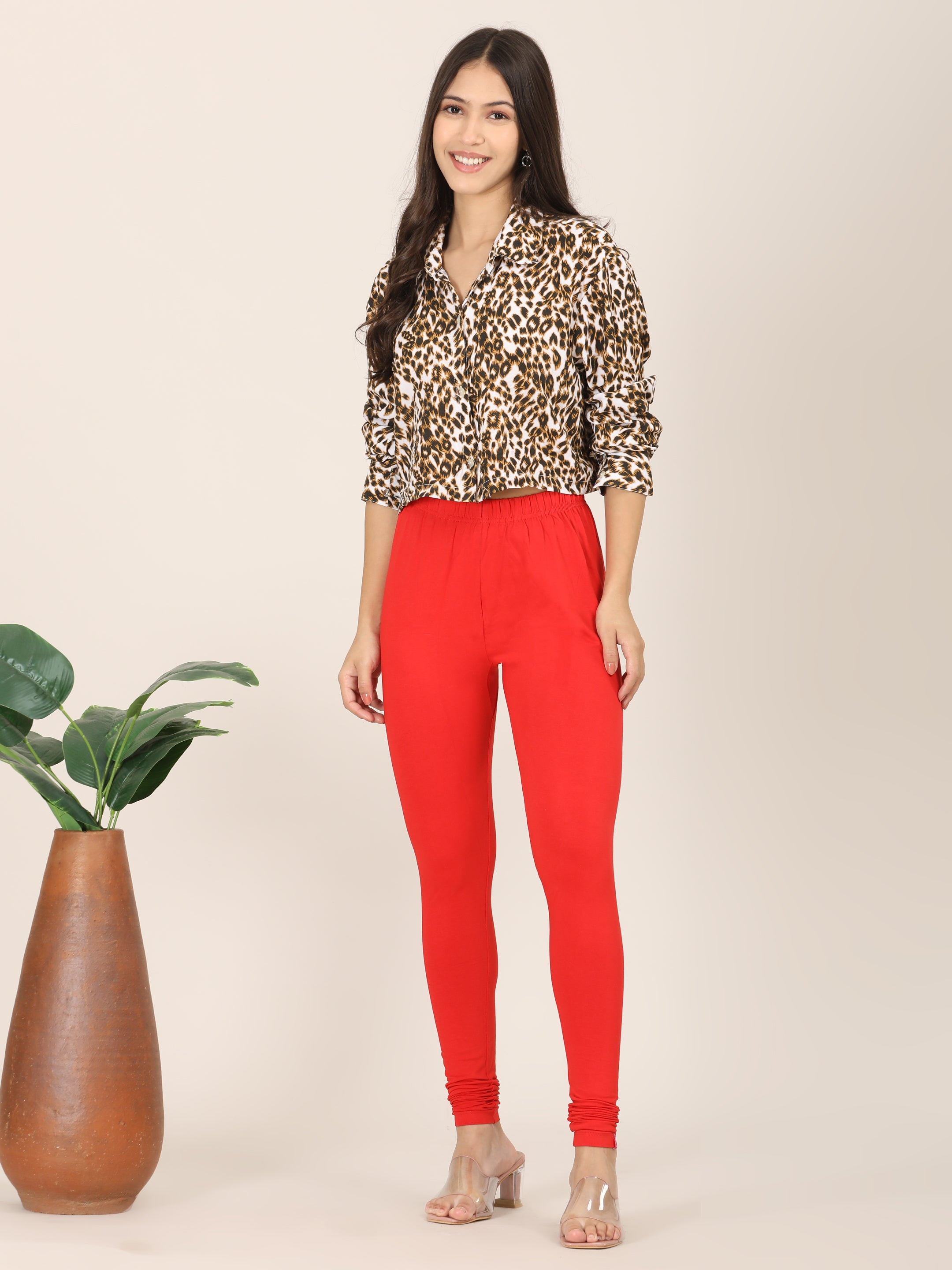 Naatiya Churidar Leggings - Red