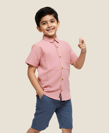 BOYS HALF SLEEVE SHIRT + SHORTS SET WITH DOUBLE PKT (B-5002) - Pack of 1
