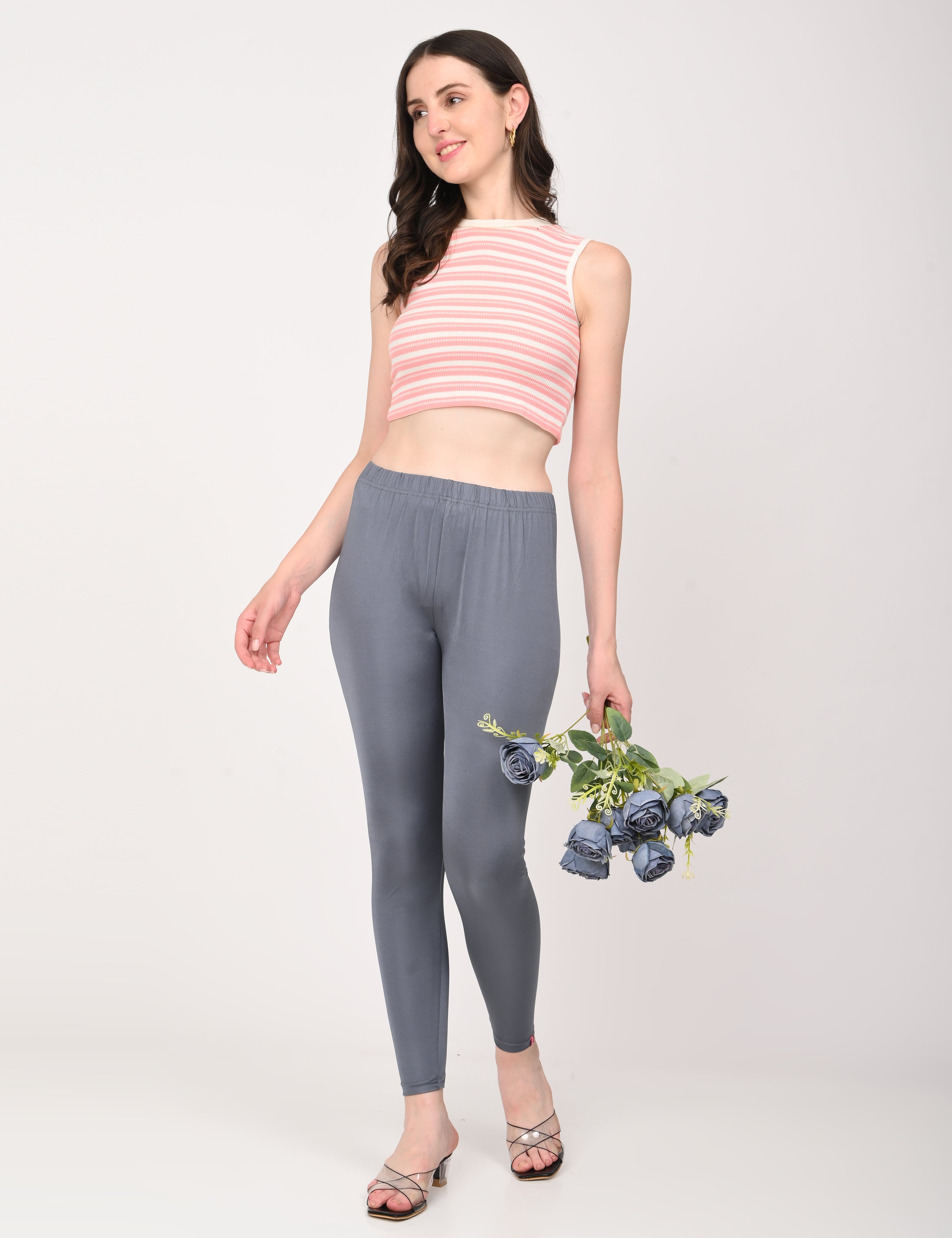 Naatiya Shimmer Leggings - Dark Grey