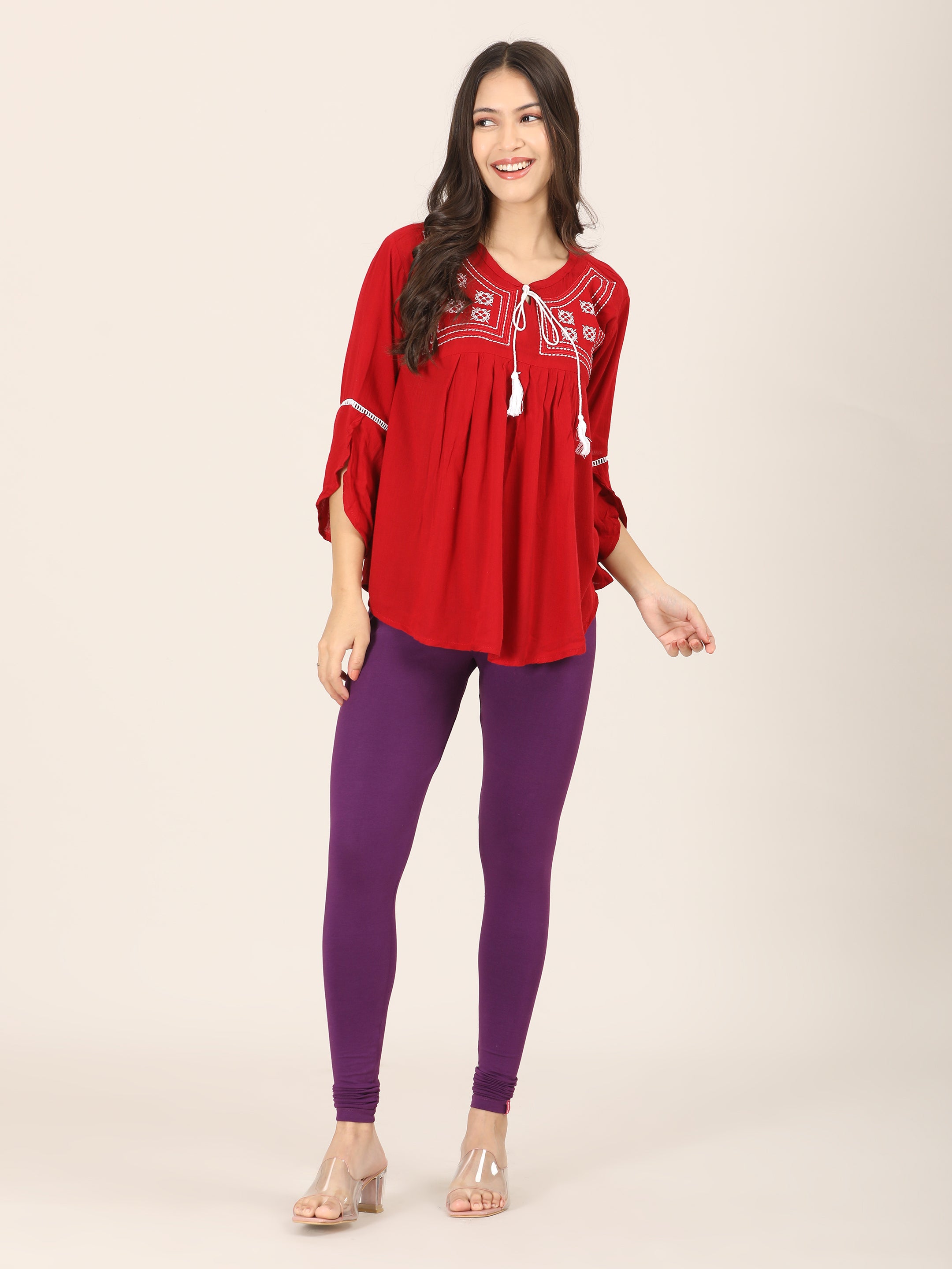 Naatiya Churidar Leggings - Grape