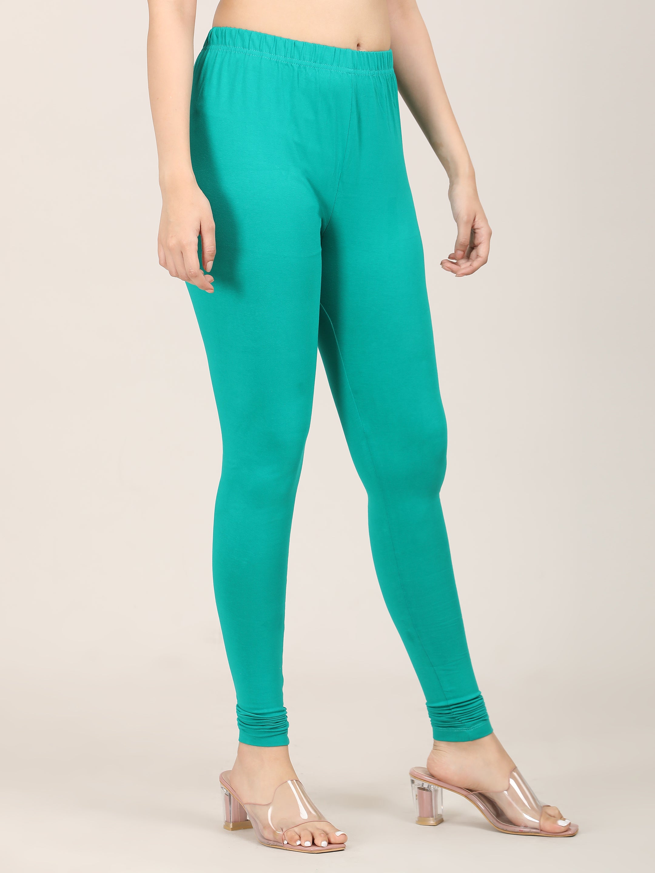 Naatiya Churidar Leggings - Golf Green