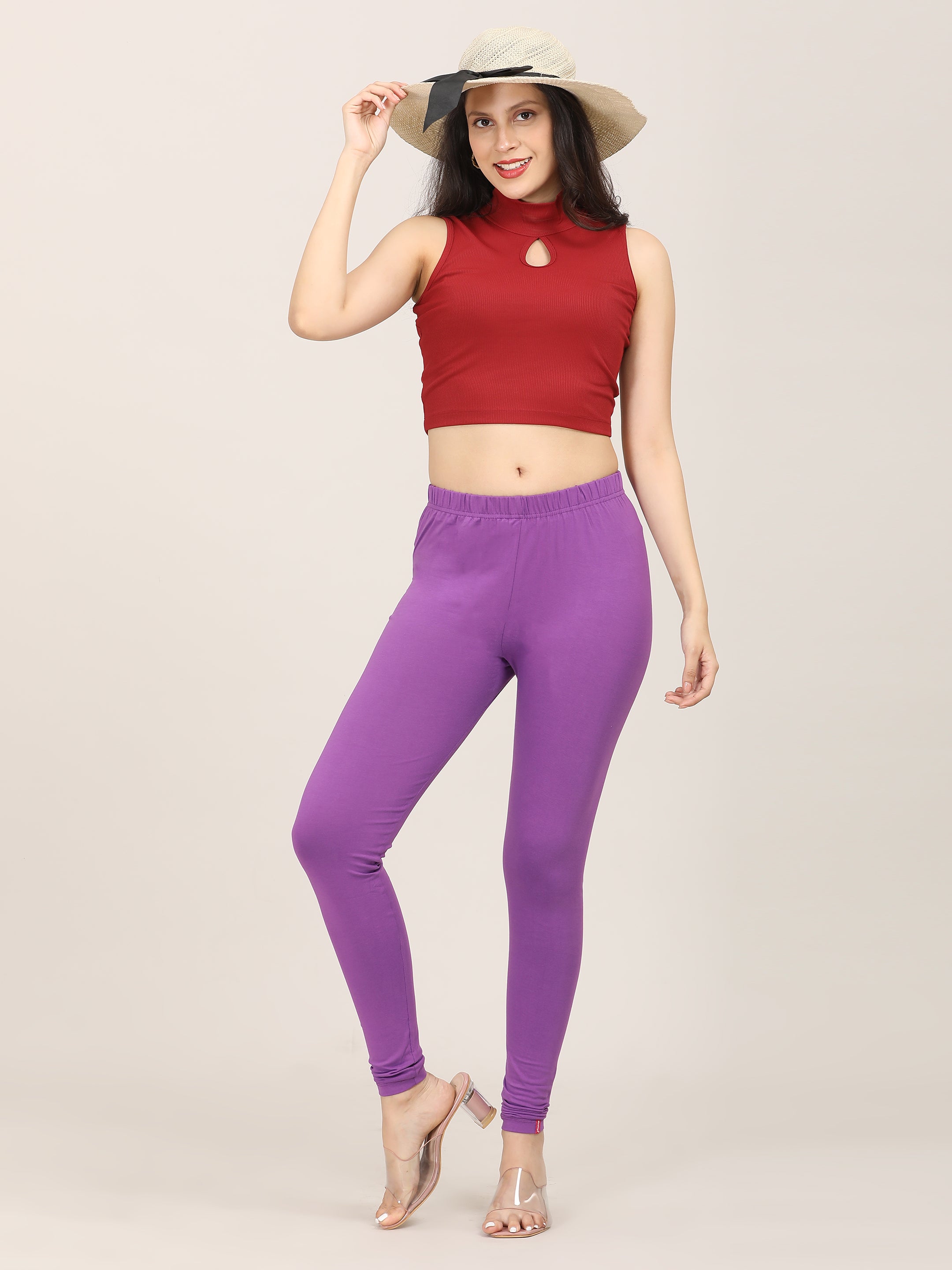 Naatiya Churidar Leggings - Purple