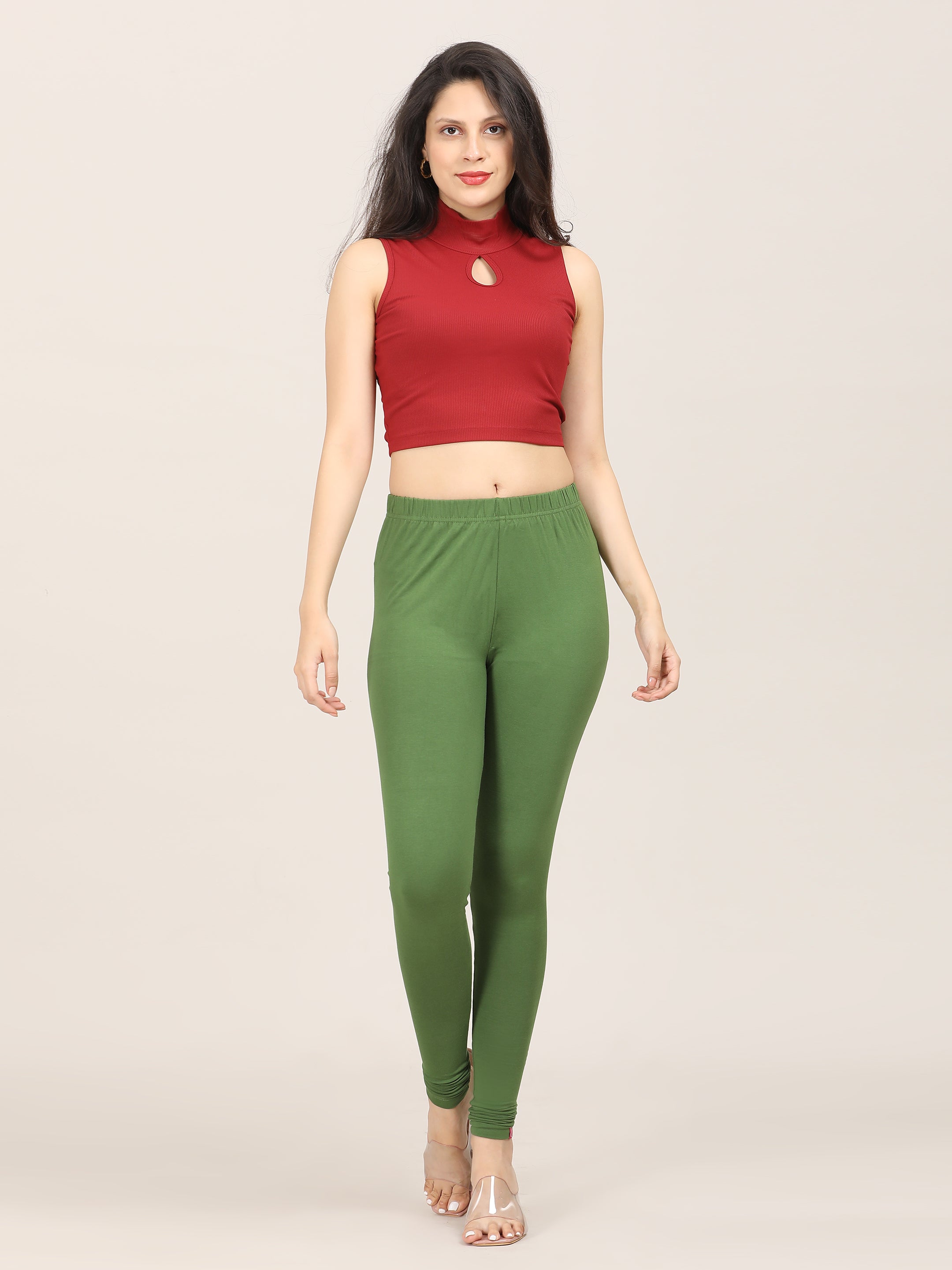 Naatiya Churidar Leggings - Moss