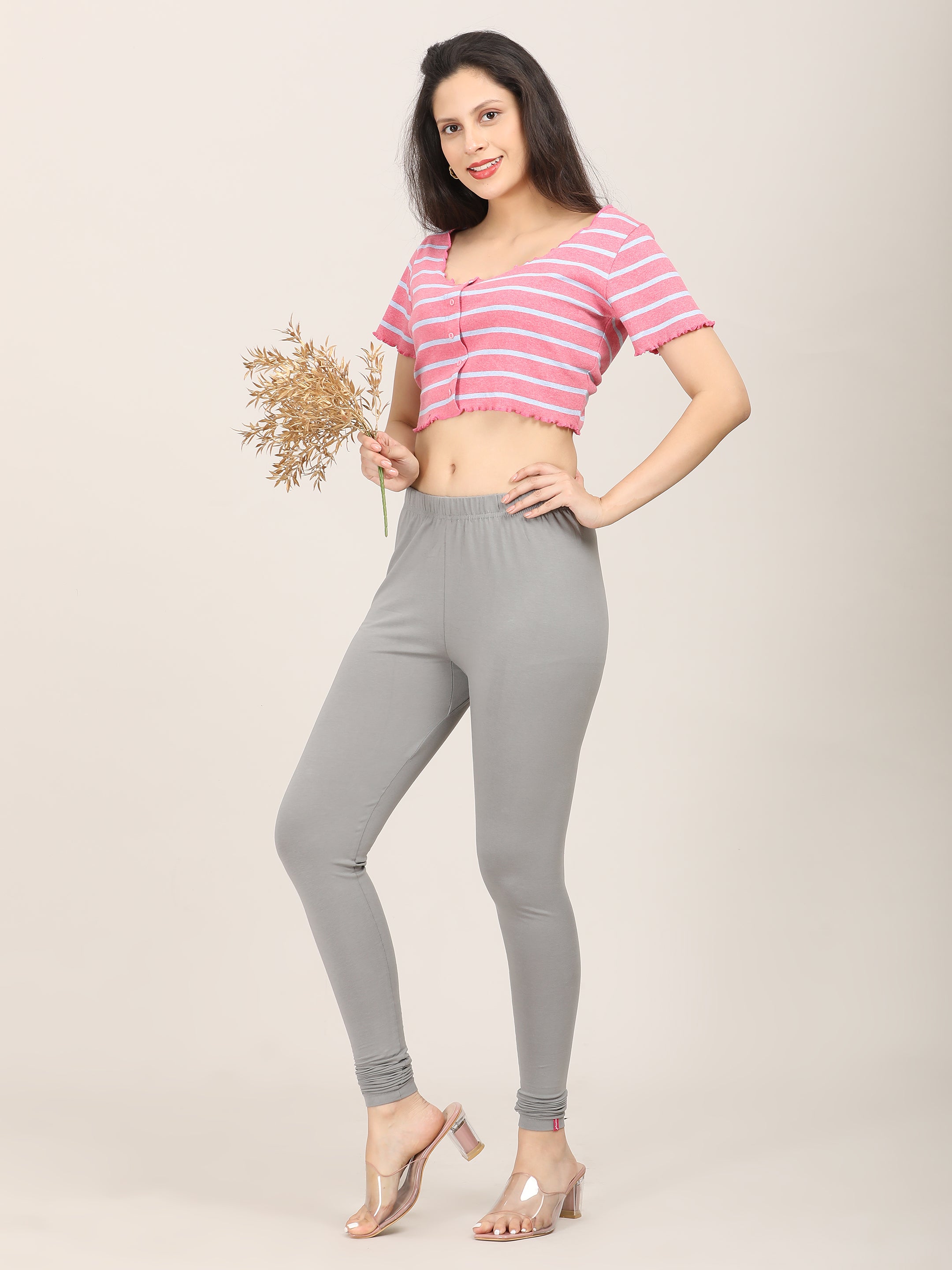 Naatiya Churidar Leggings - M Grey