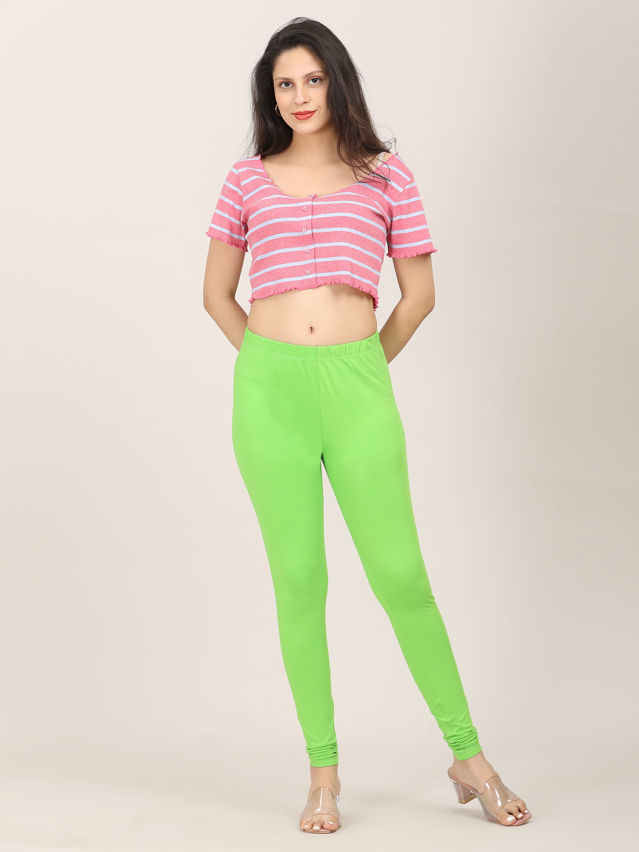 Naatiya Churidar Leggings - Parrot Green