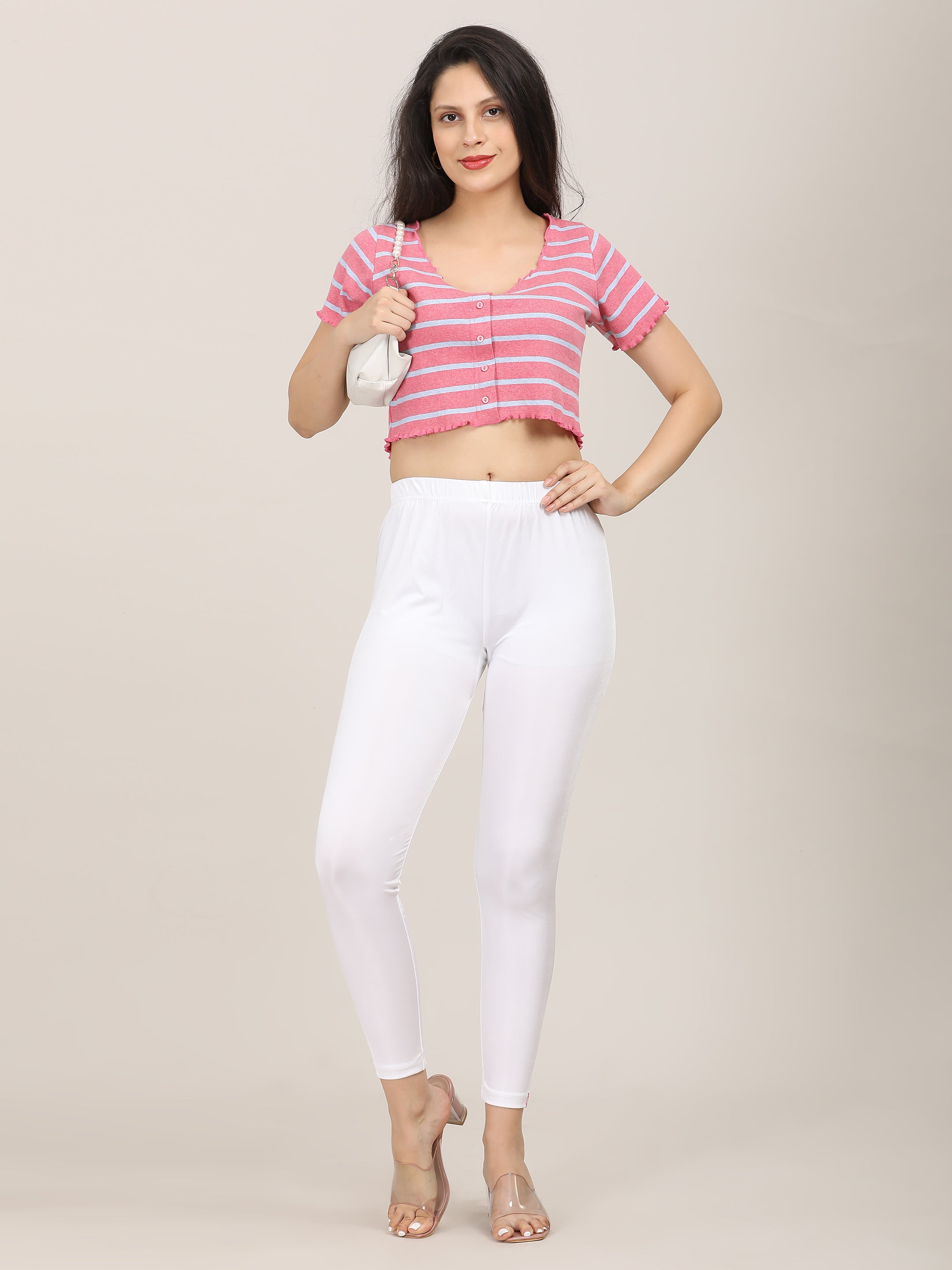 Naatiya Shimmer Leggings - White