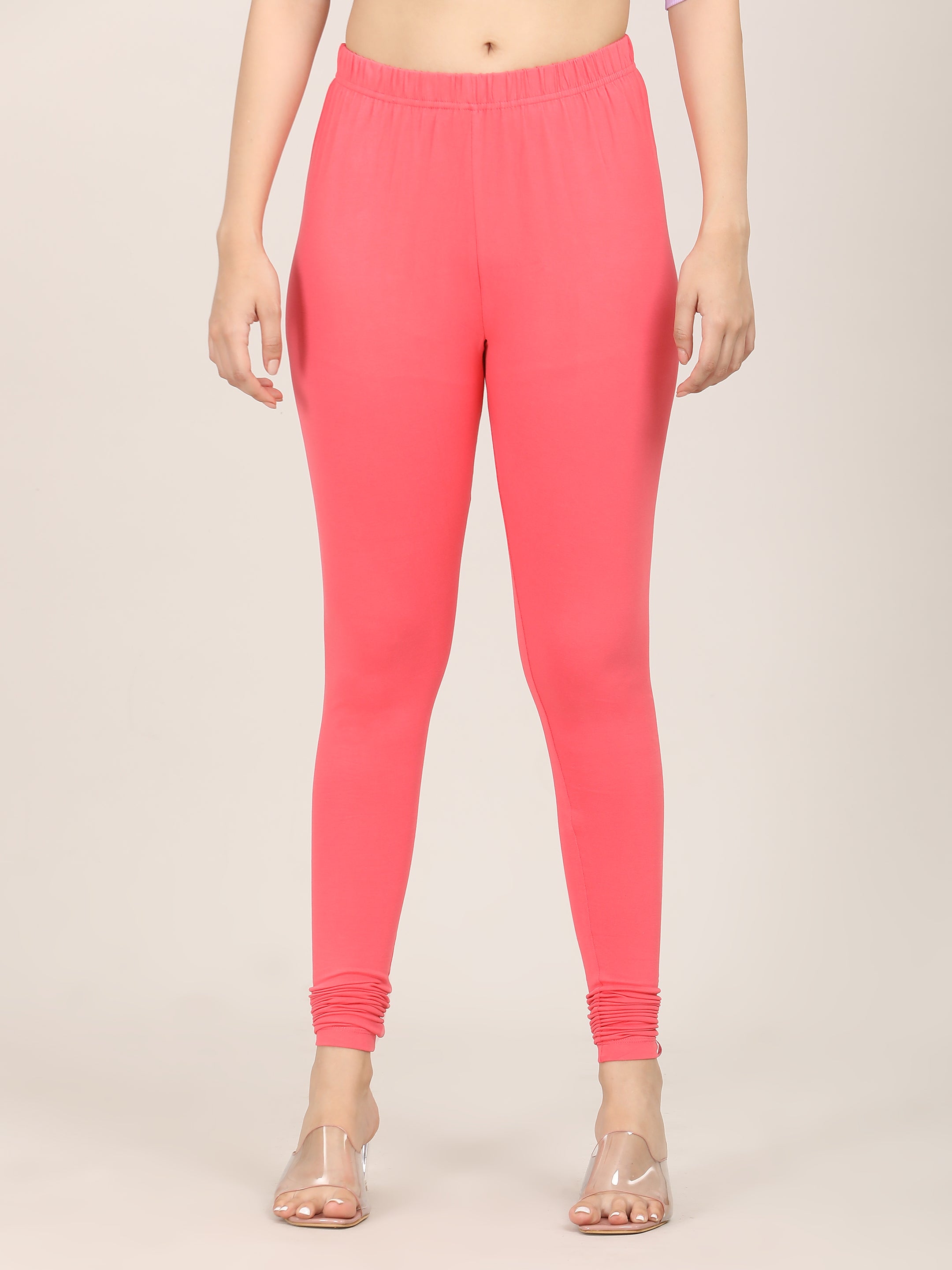 Naatiya Churidar Leggings - Coral