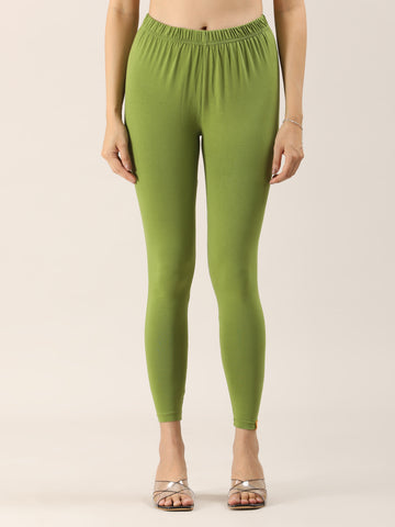 Naatiya Ankle Fit Leggings - Moss